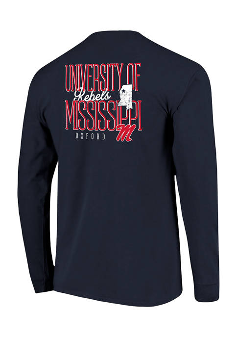 NCAA Ole Miss Rebels Tall Type State Long Sleeve T-Shirt