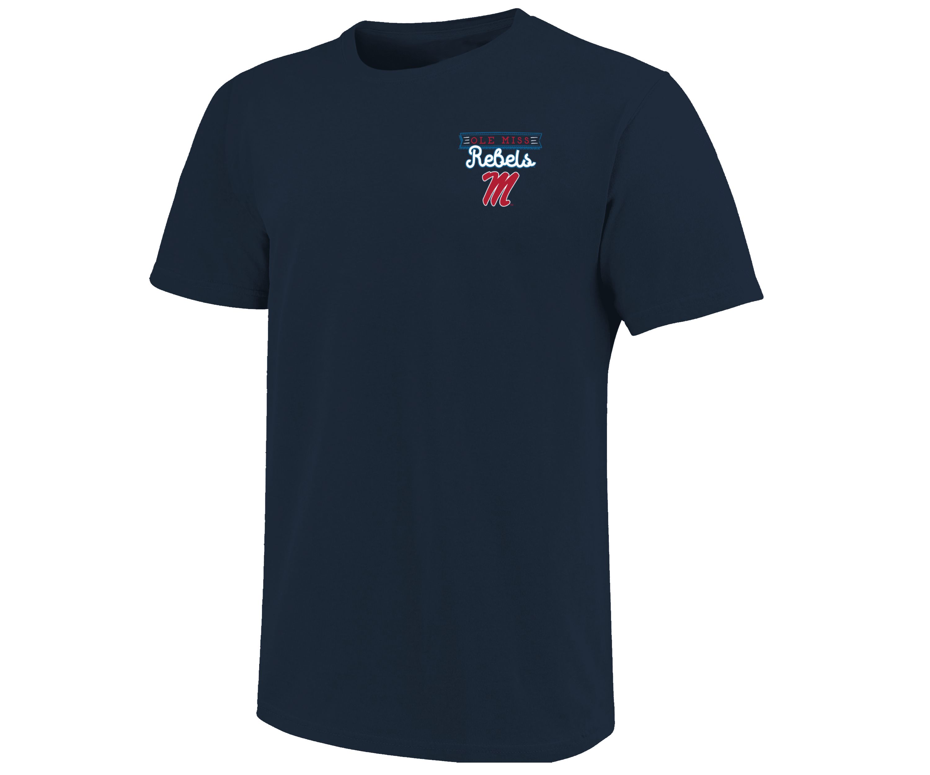Image One Ole Miss Rebels Sketch Banner Pattern State Short Sleeve T-Shirt