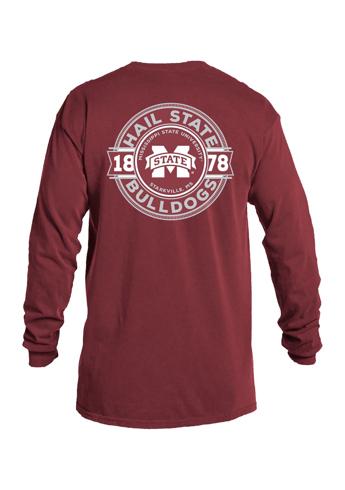 NCAA Mississippi State Bulldogs Comfort Color Long Sleeve T-Shirt - Rounds