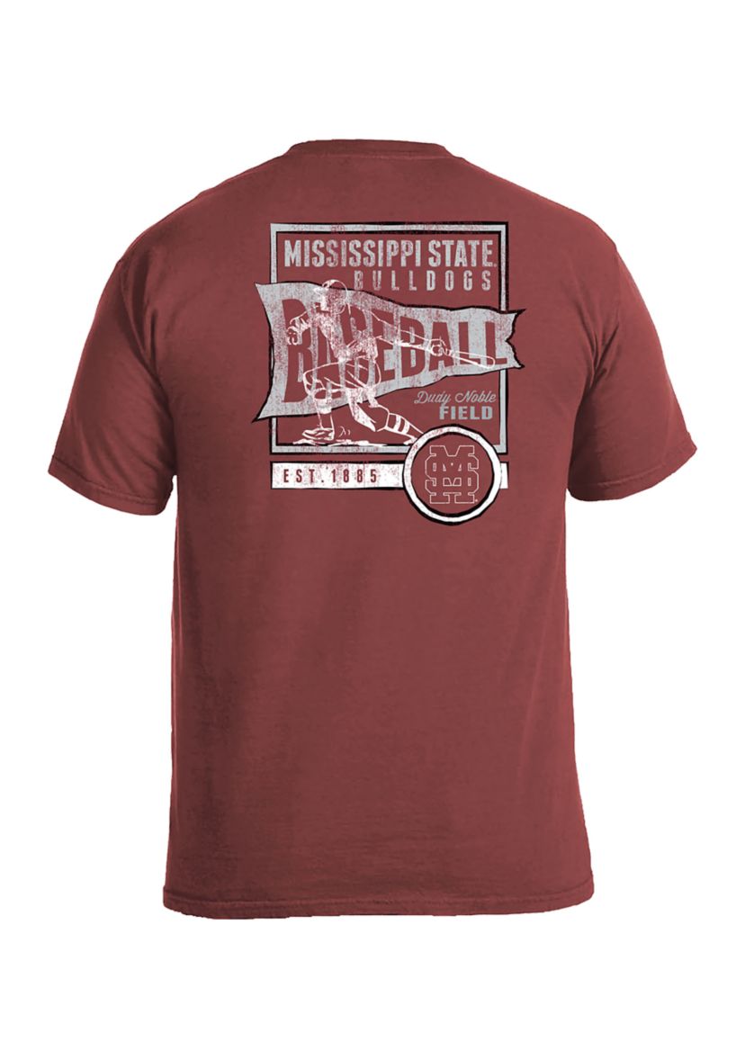 NCAA Mississippi State Bulldogs Comfort Color T-Shirt - Vintage Baseball Flag 