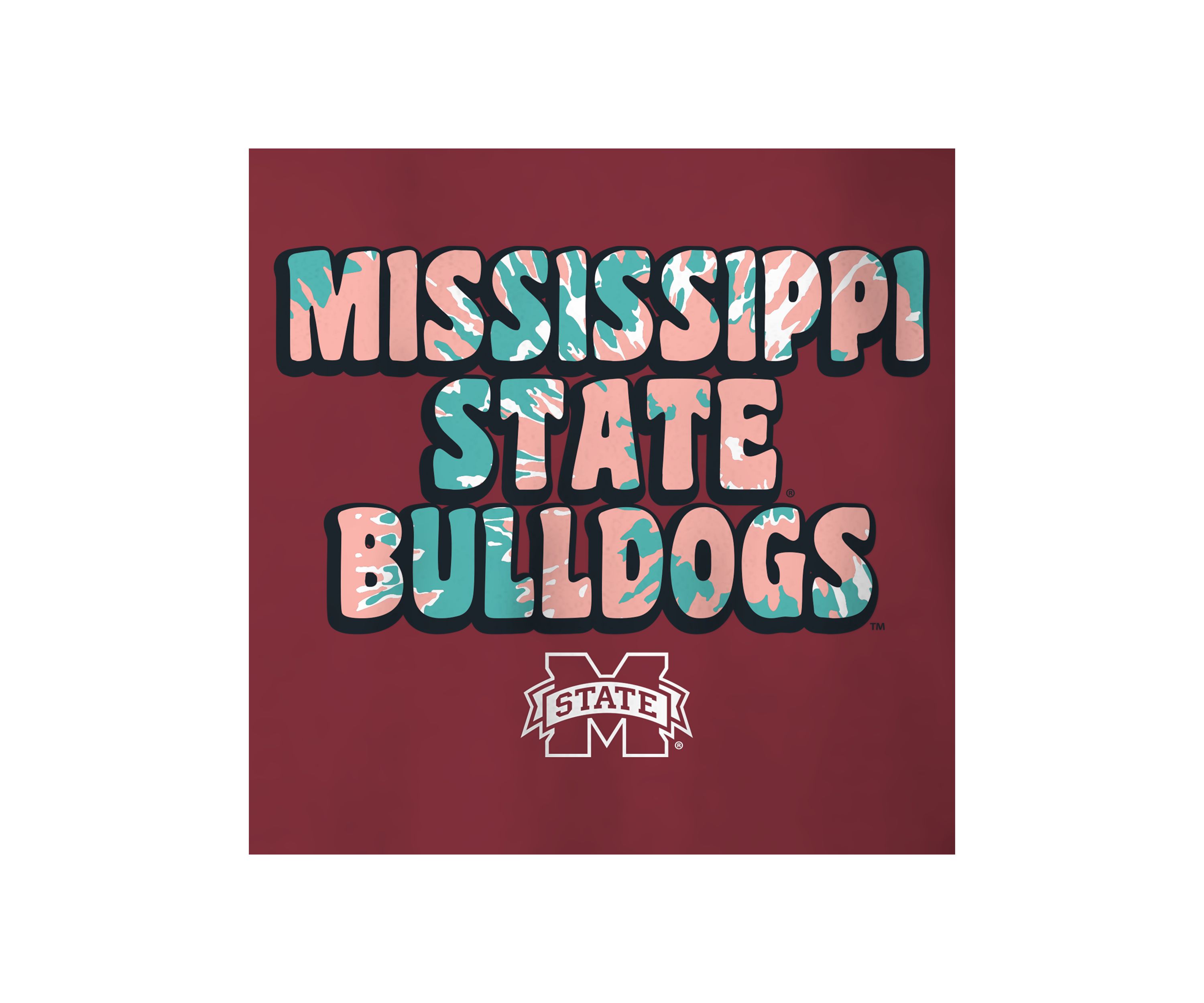 NCAA Mississippi State Bulldogs Groovy Simple Pattern T-Shirt