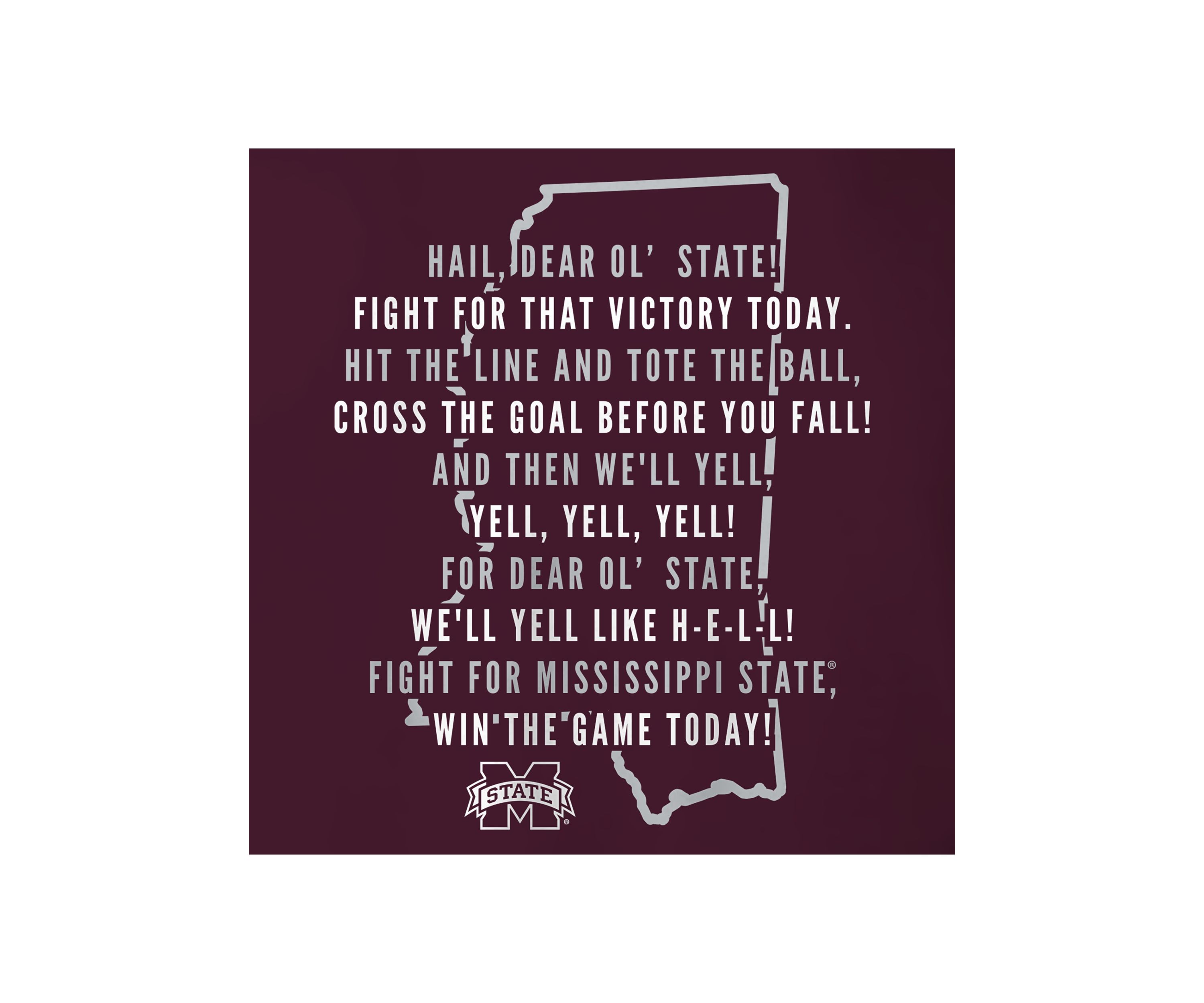 NCAA Mississippi State Bulldogs Fight Song Graphic T-Shirt