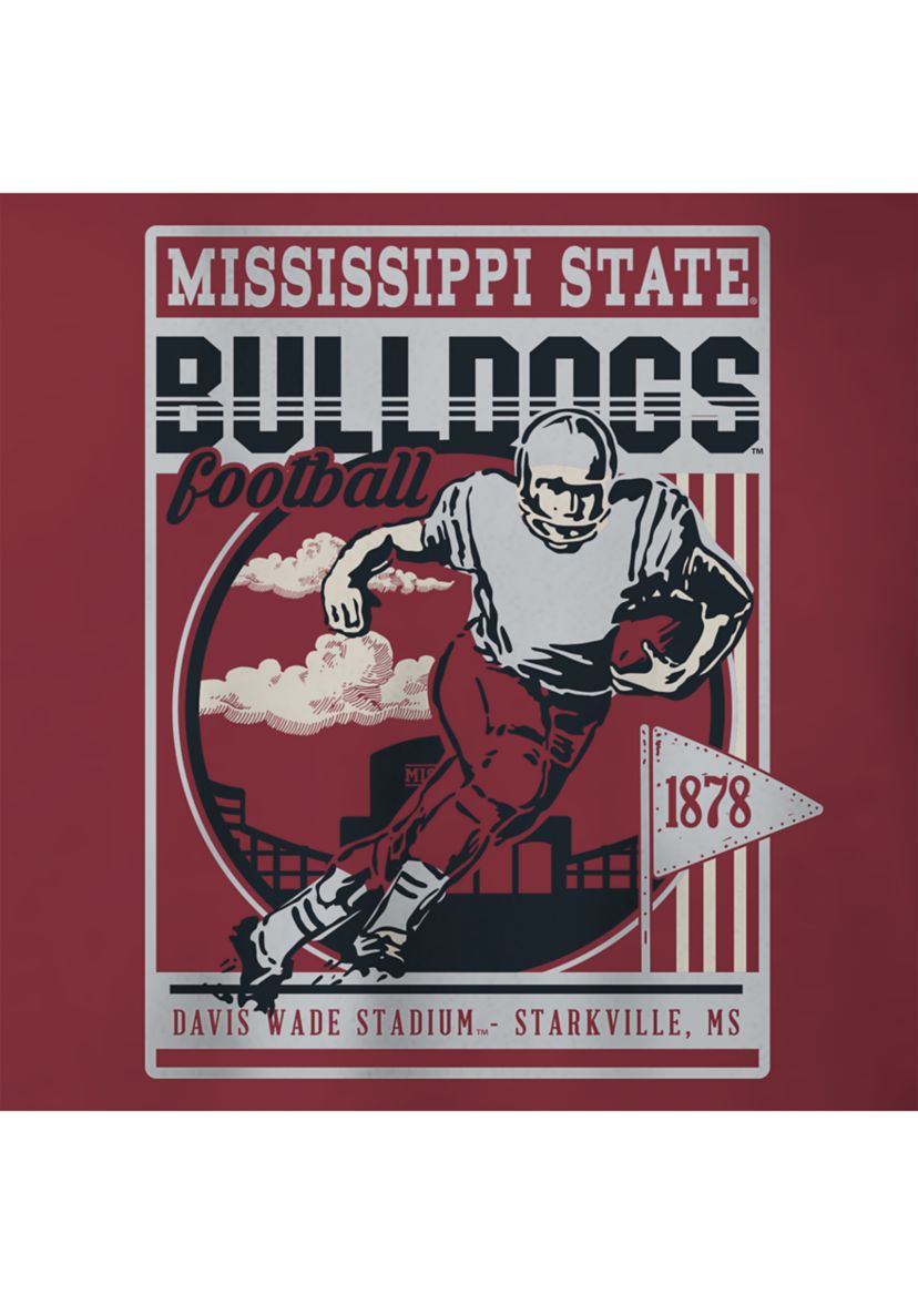 NCAA Mississippi State Bulldogs Retro Poster and Stadium Graphic T-Shirt