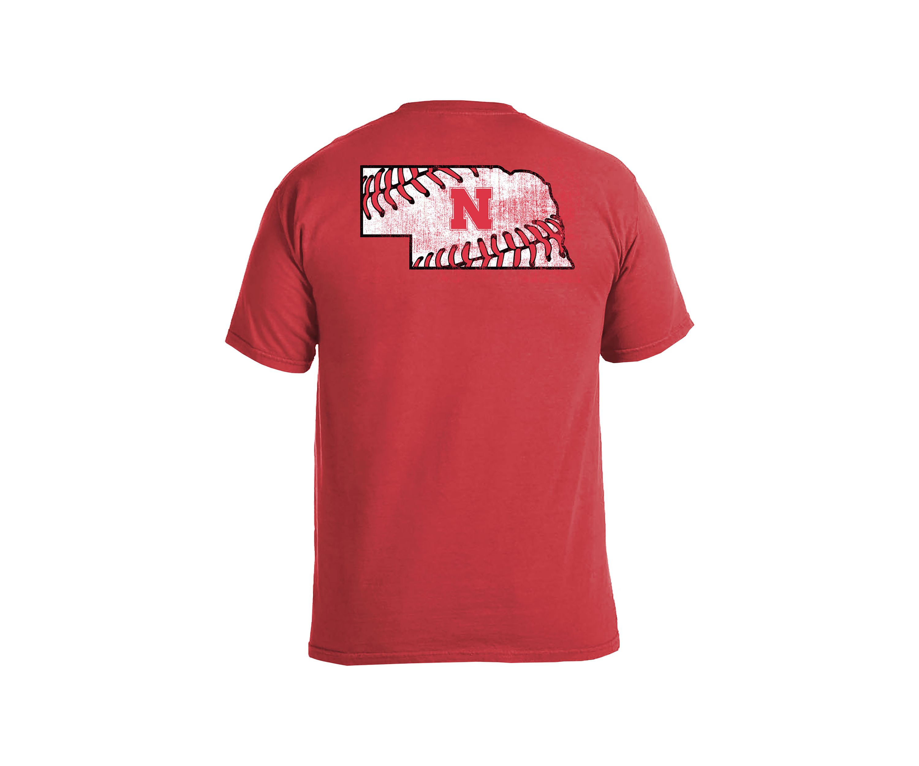 NCAA Nebraska Cornhuskers Comfort Color T-Shirt - State Baseball Laces 