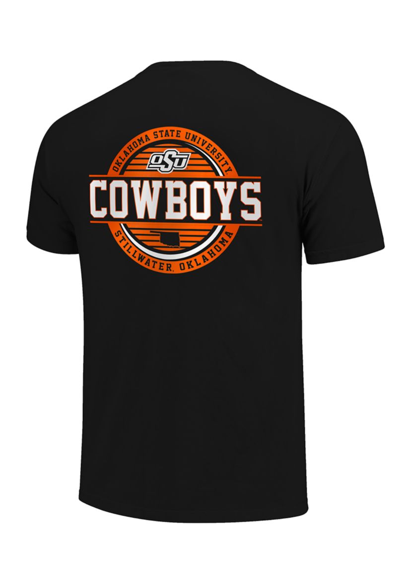 NCAA Oklahoma State Cowboys Striped Stamp Comfort Color T-Shirt 