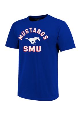 Image One Men's Ncaa Smu Mustangs Retro Stack Short Sleeve T-Shirt