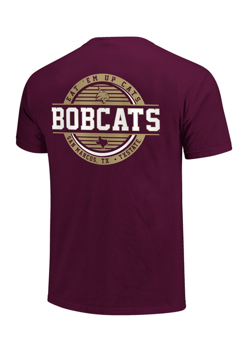 NCAA Texas State Bobcats Striped Stamp Comfort Color T-Shirt 
