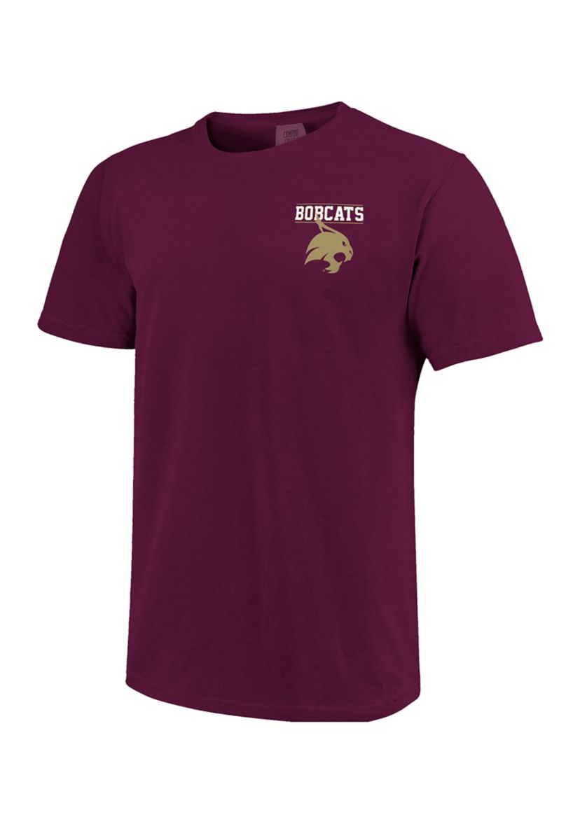 NCAA Texas State Bobcats Striped Stamp Comfort Color T-Shirt 