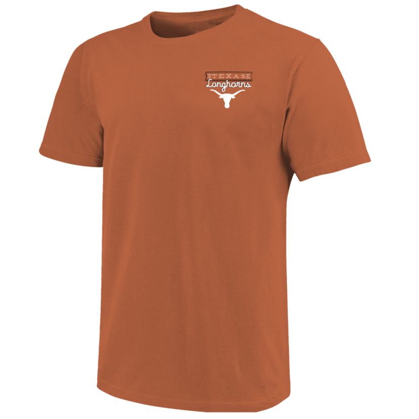 Image One Texas Longhorns Sketch Banner Pattern State Short Sleeve T-Shirt
