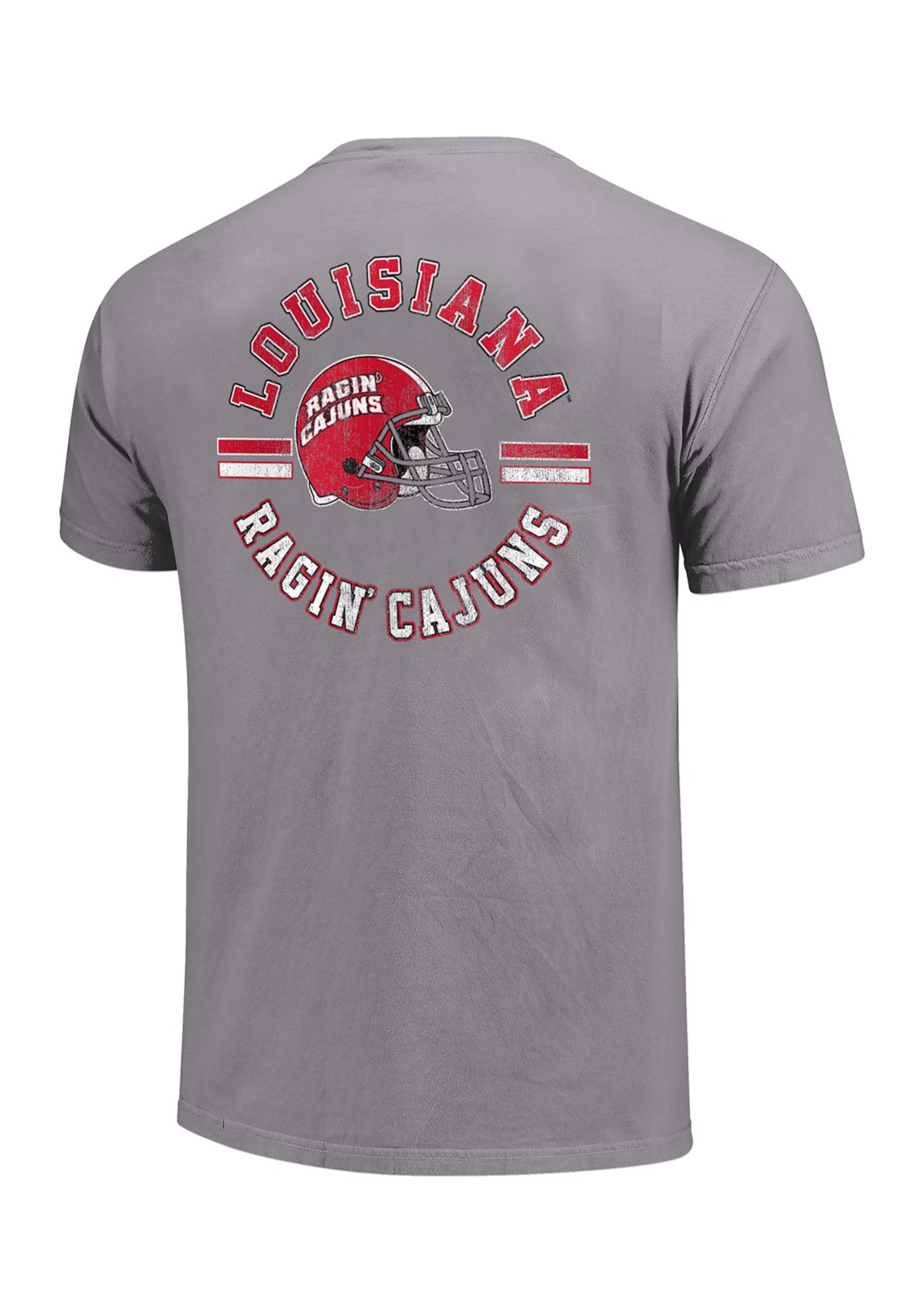 NCAA Louisiana-Lafayette Ragin Cajuns Short Sleeve Helmet Arch Graphic T-Shirt 