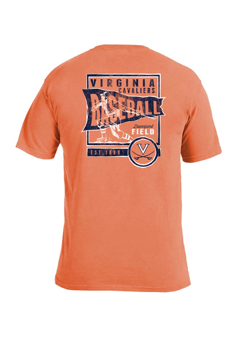 NCAA Virginia Cavaliers Comfort Color T-Shirt - Vintage Baseball Flag 