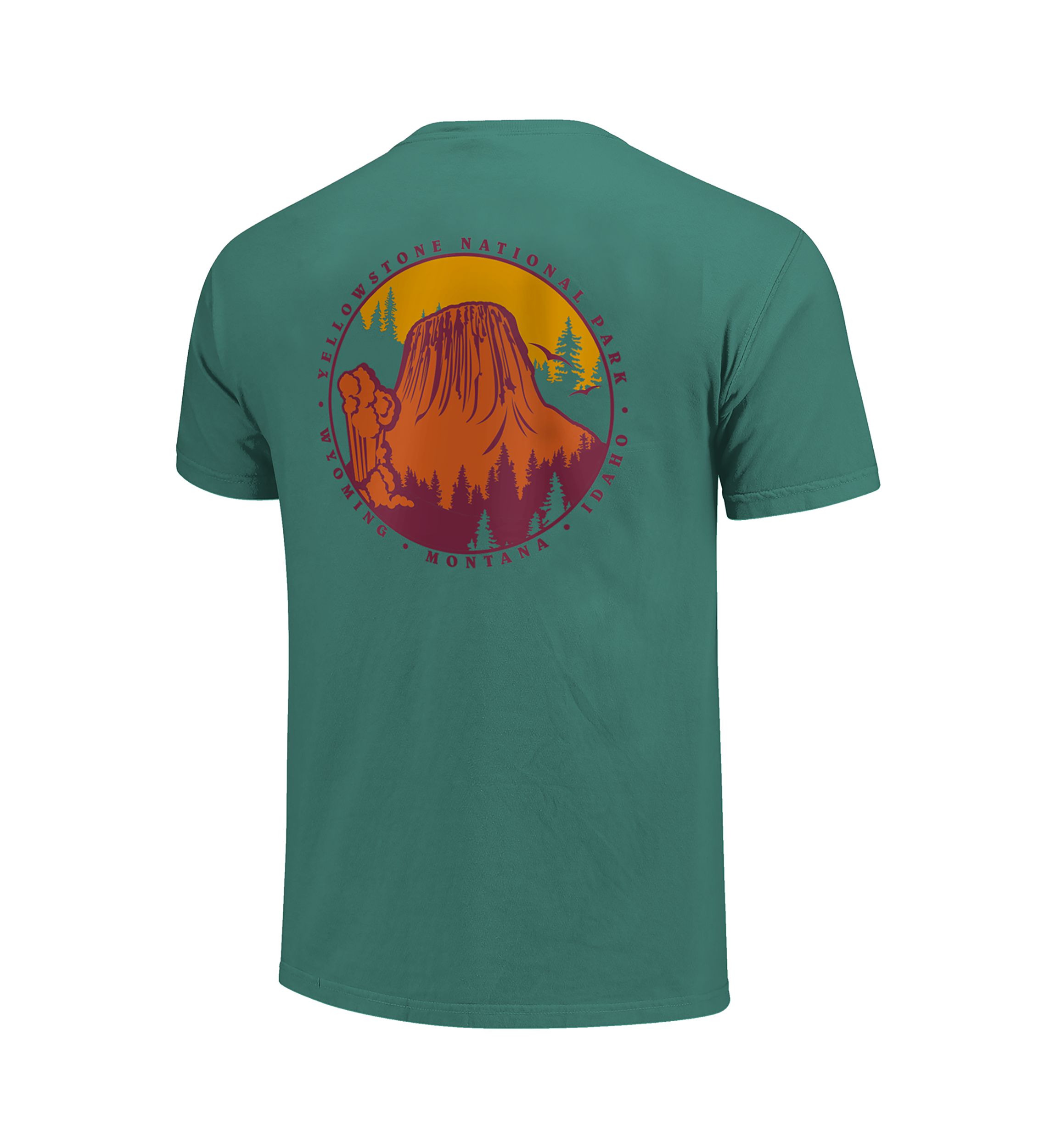 Comfort Color Yellowstone National Park Circle Graphic T-Shirt