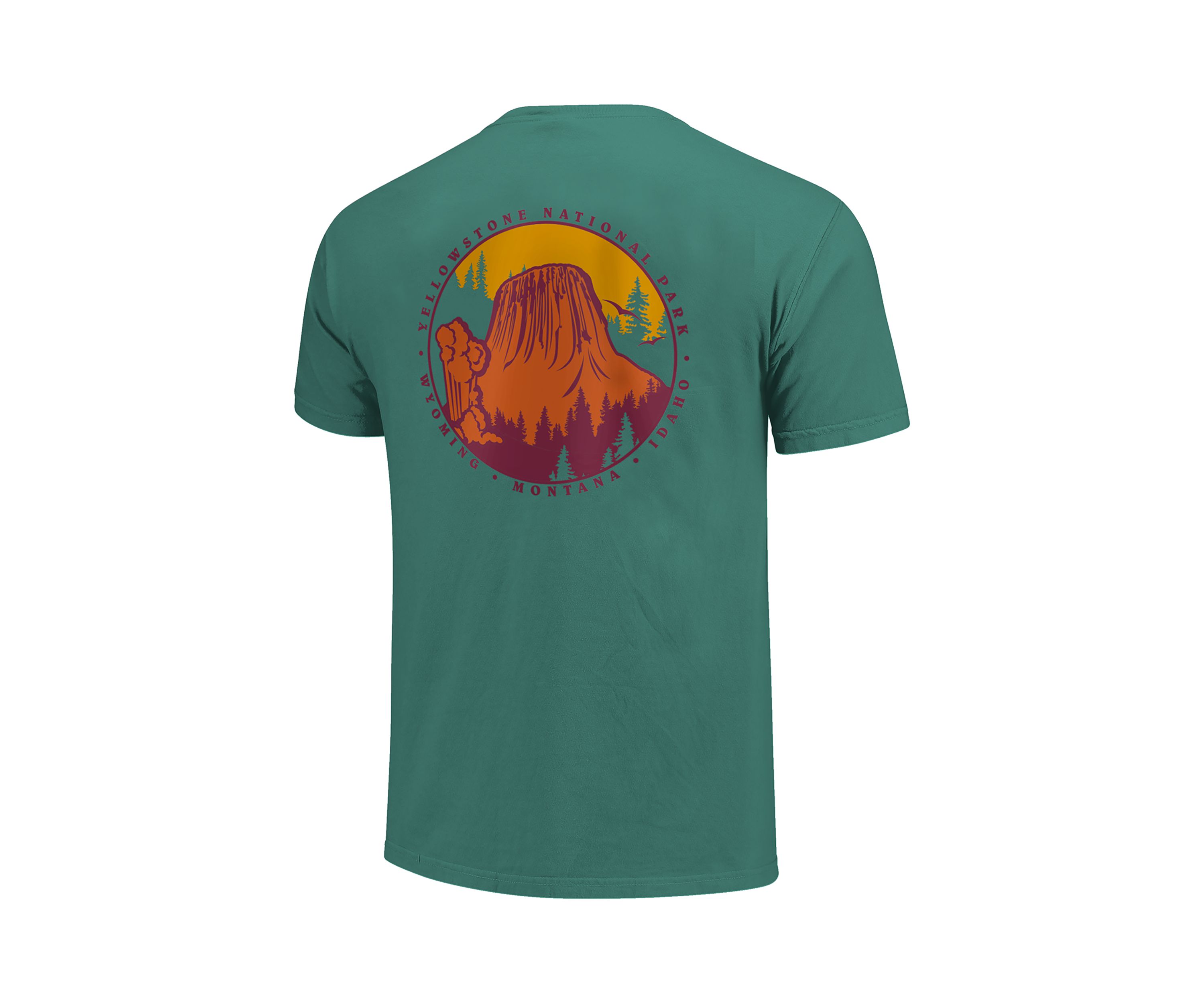 Comfort Color Yellowstone National Park Circle Graphic T-Shirt