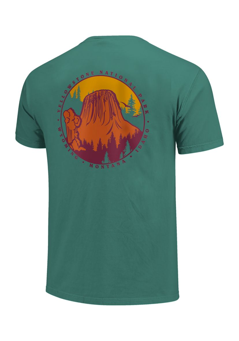 Comfort Color Yellowstone National Park Circle Graphic T-Shirt