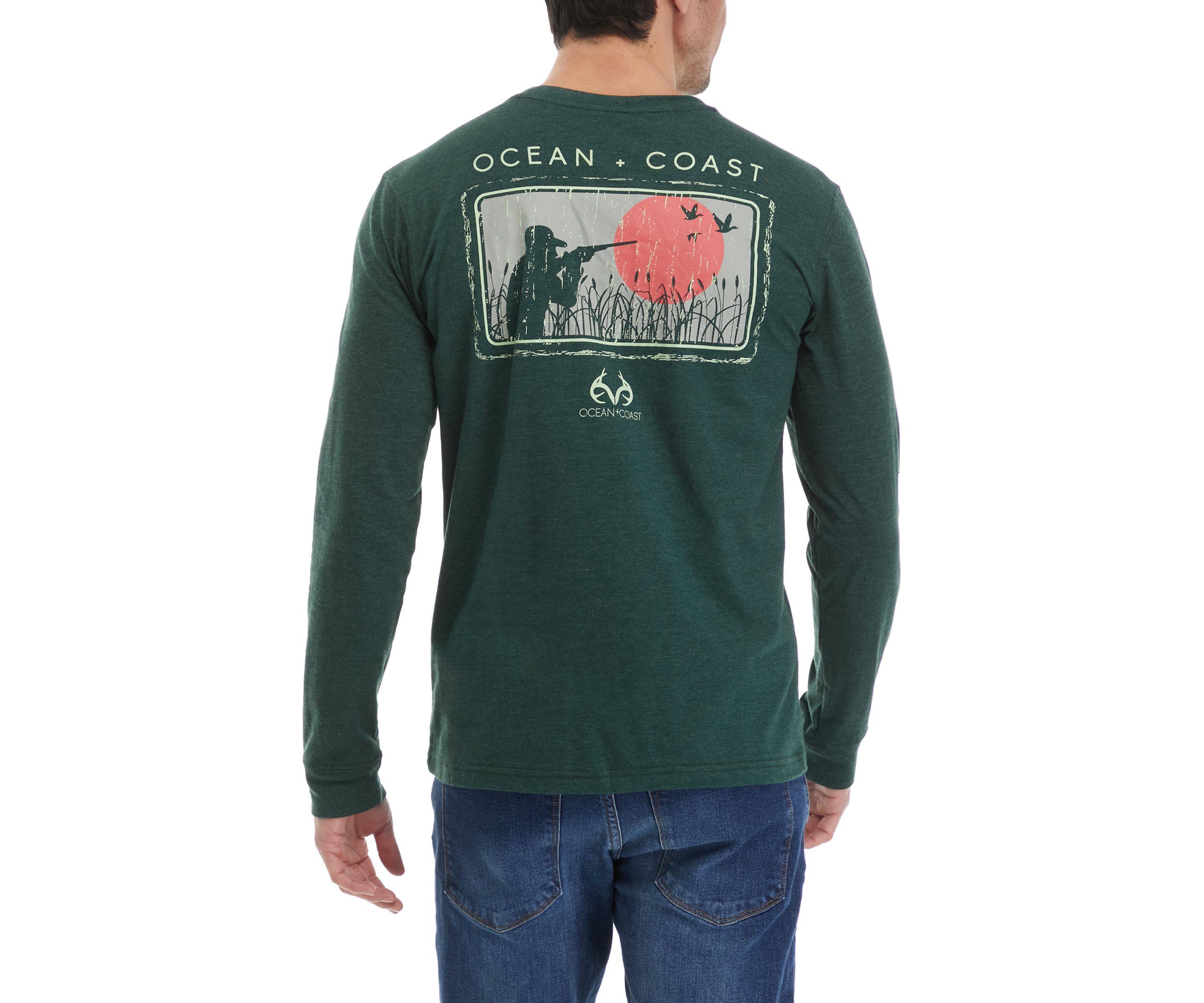 X RealTree Long Sleeve Crew Neck Graphic T-Shirt