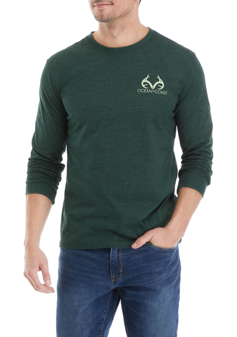 X RealTree Long Sleeve Crew Neck Graphic T-Shirt