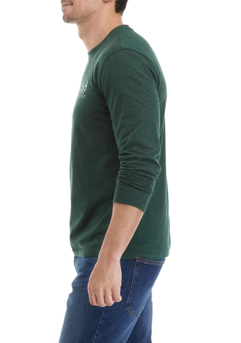 X RealTree Long Sleeve Crew Neck Graphic T-Shirt
