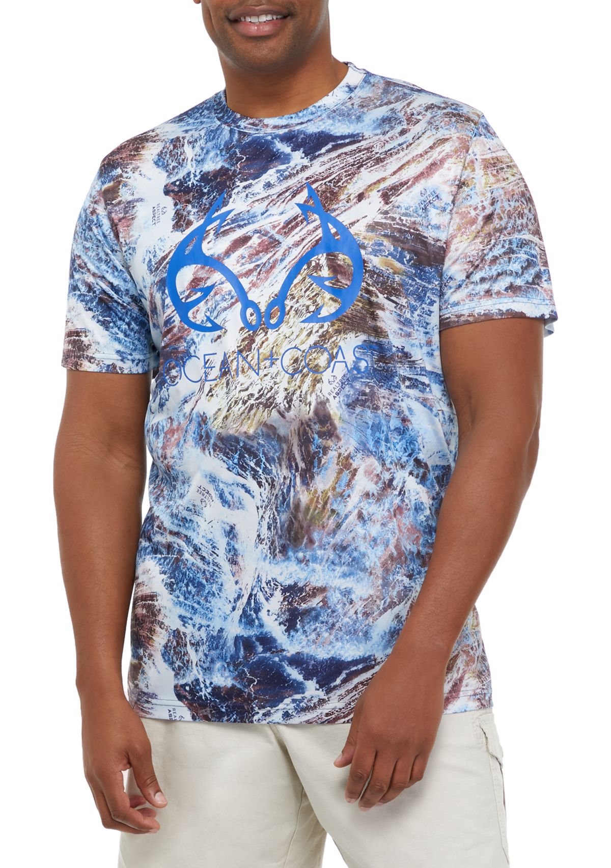 Big & Tall Ocean Print Graphic T-Shirt 