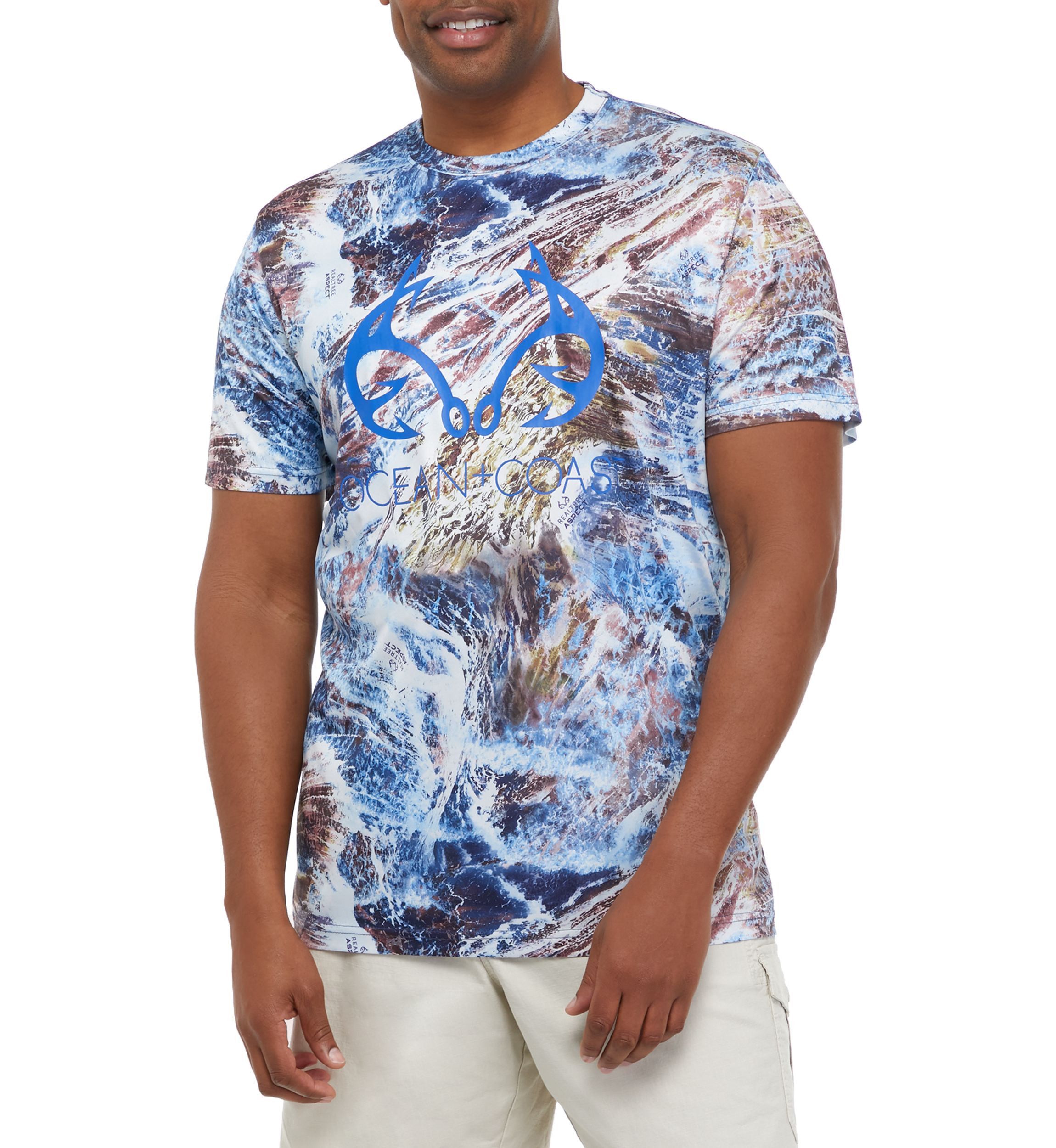 Big & Tall Ocean Print Graphic T-Shirt 