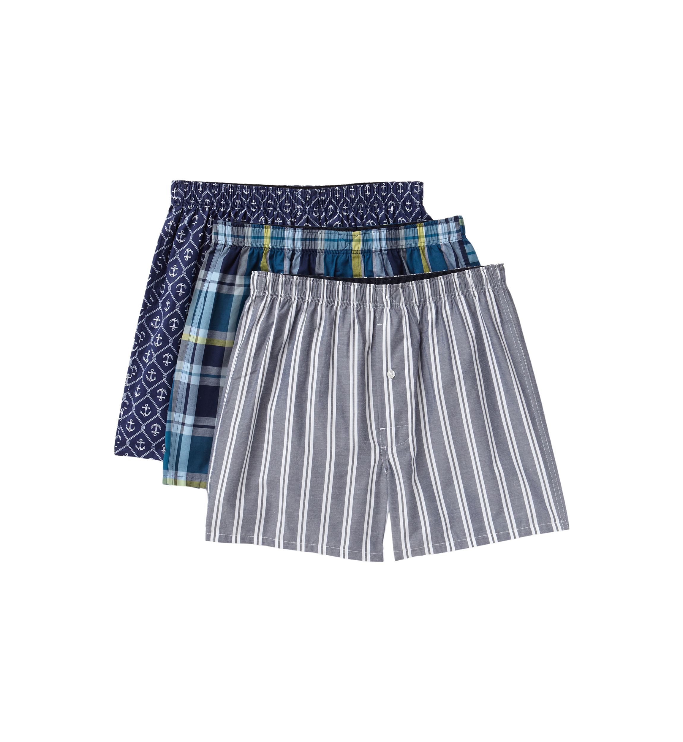 Mens 3 Pack Woven Boxers