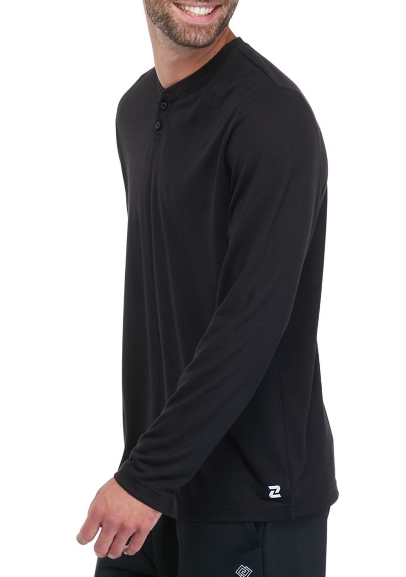 Long Sleeve Brushed Henley Shirt 