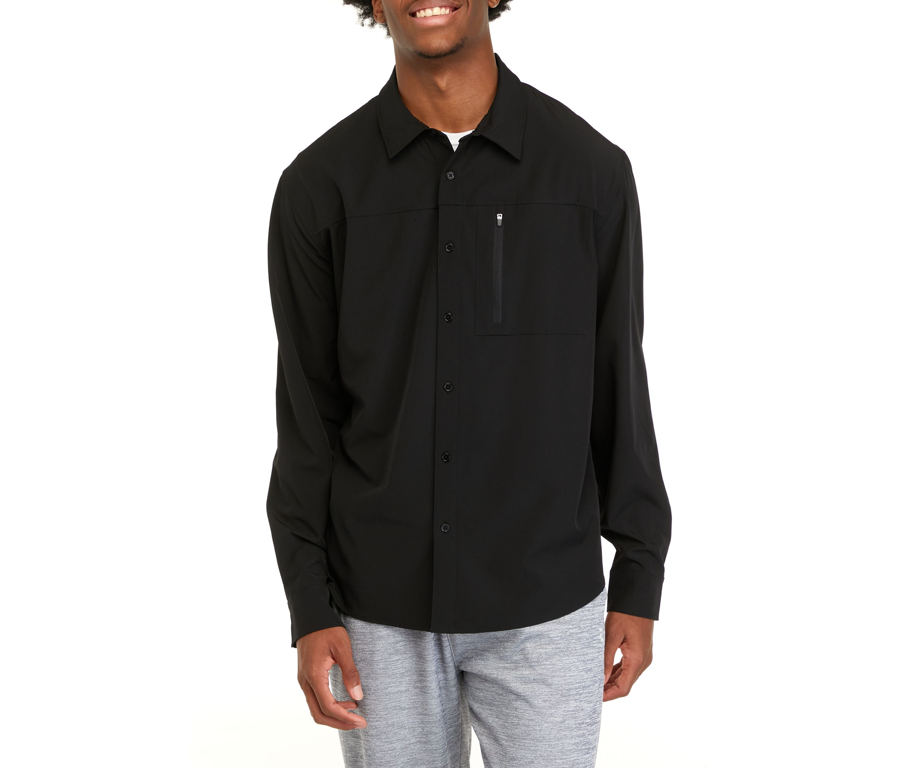 Long Sleeve Woven Hybrid Shirt