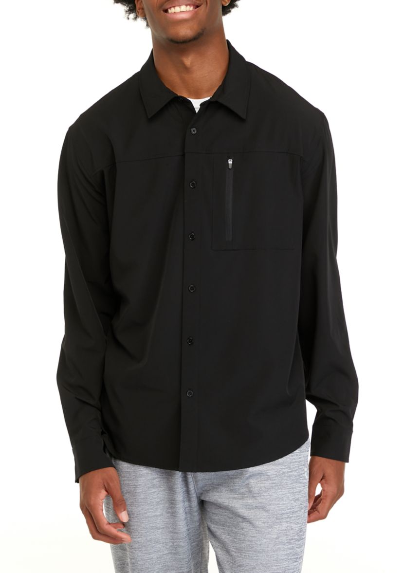 Long Sleeve Woven Hybrid Shirt