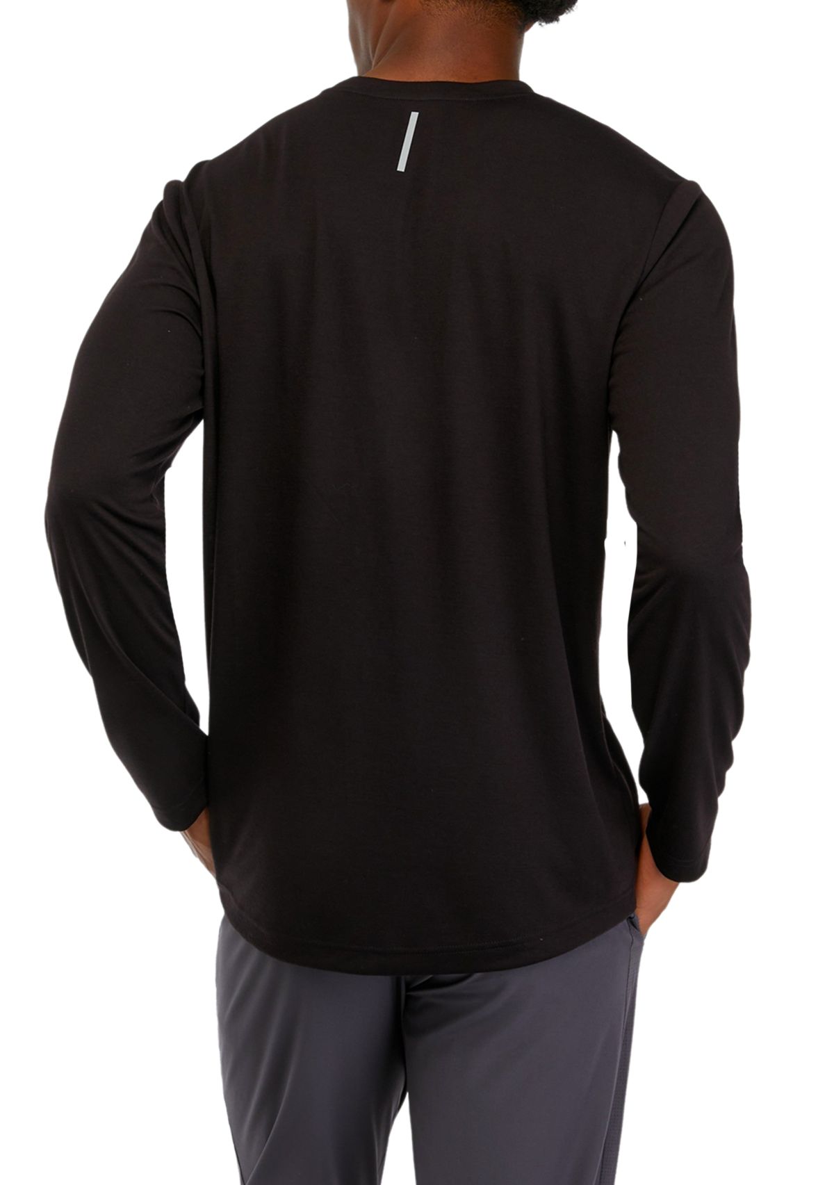 Brushed Long Sleeve Solid Crew Neck T-Shirt