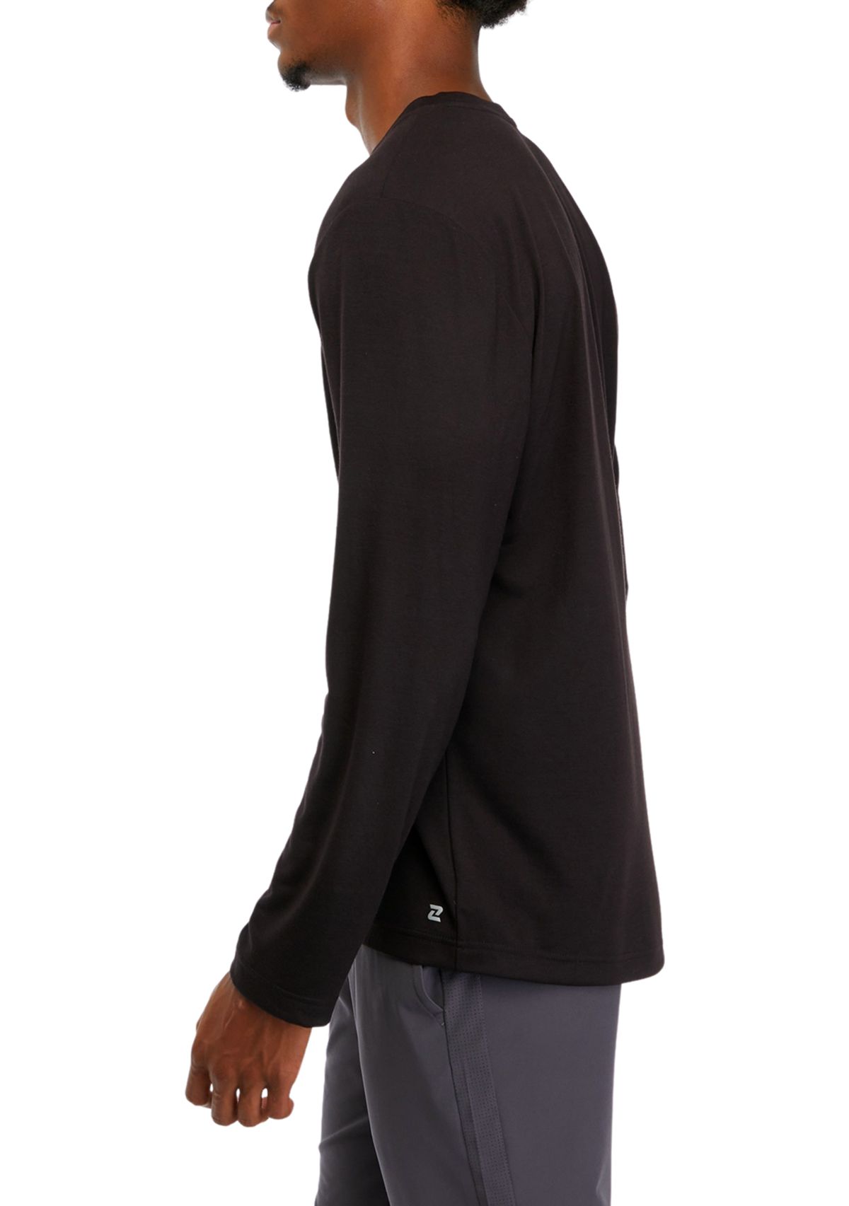 Brushed Long Sleeve Solid Crew Neck T-Shirt