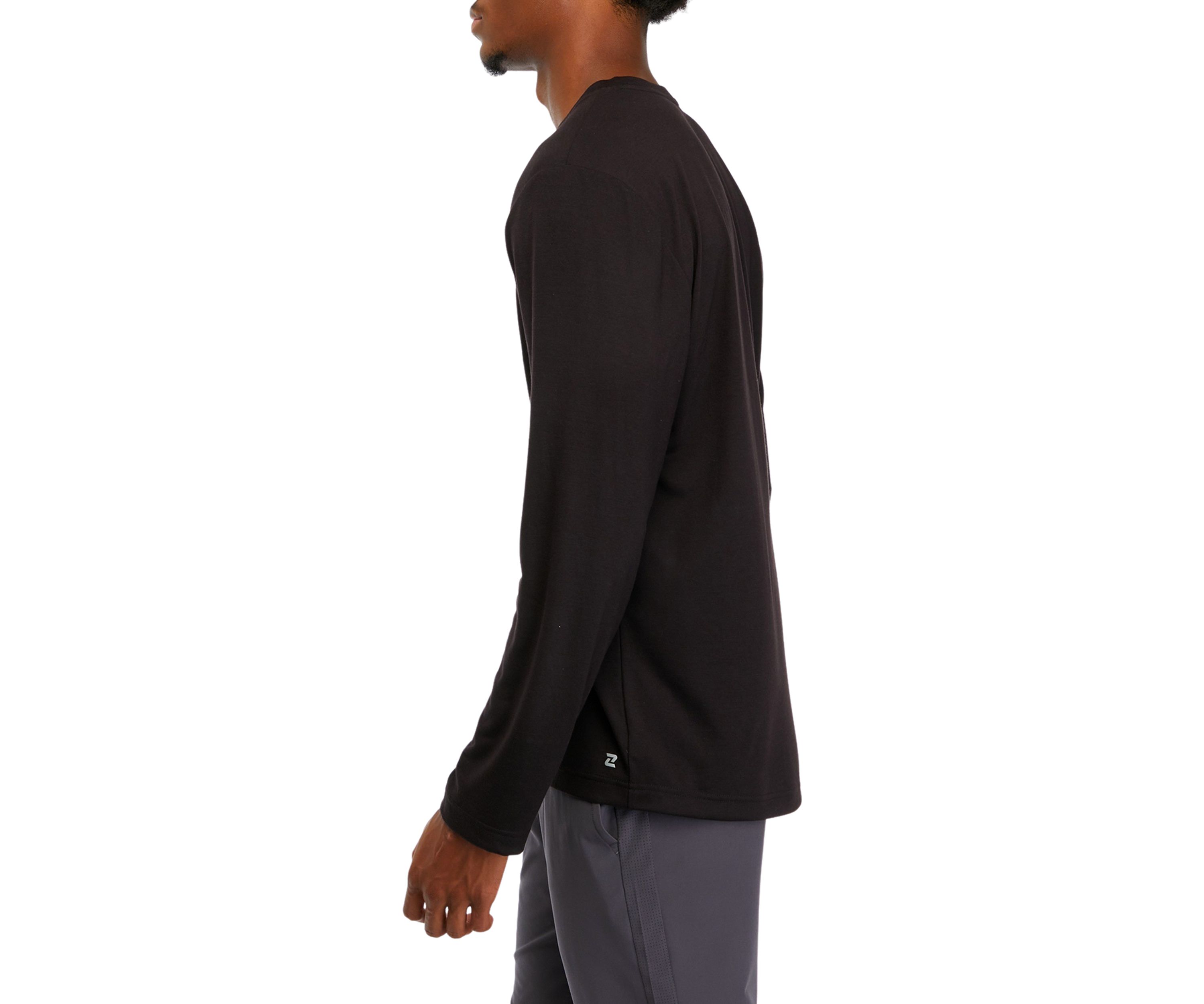 Brushed Long Sleeve Solid Crew Neck T-Shirt