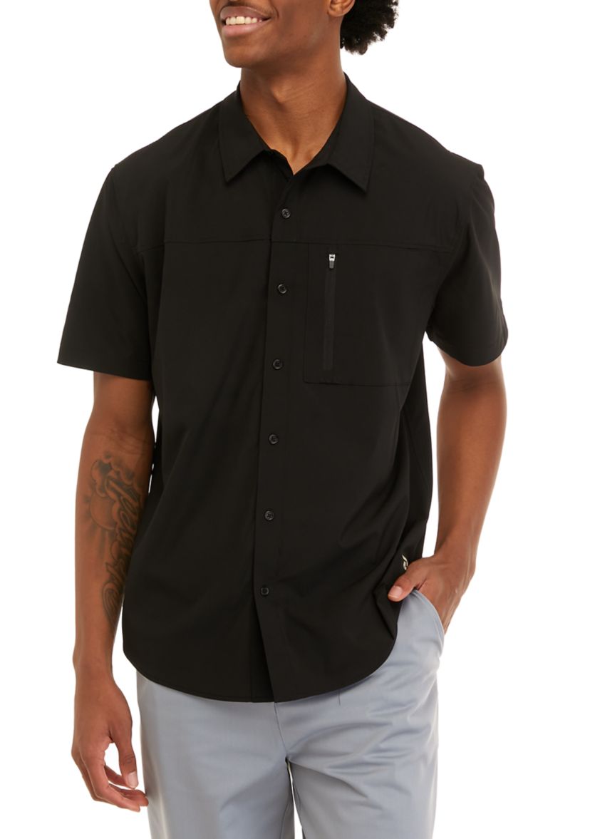 Short Sleeve Woven Hybrid Shirt
