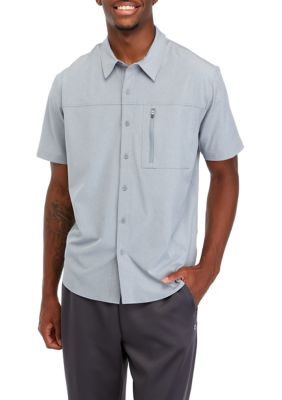Zelos Solid Blue Short Sleeve T-Shirt Size 1X (Plus) - 57% off