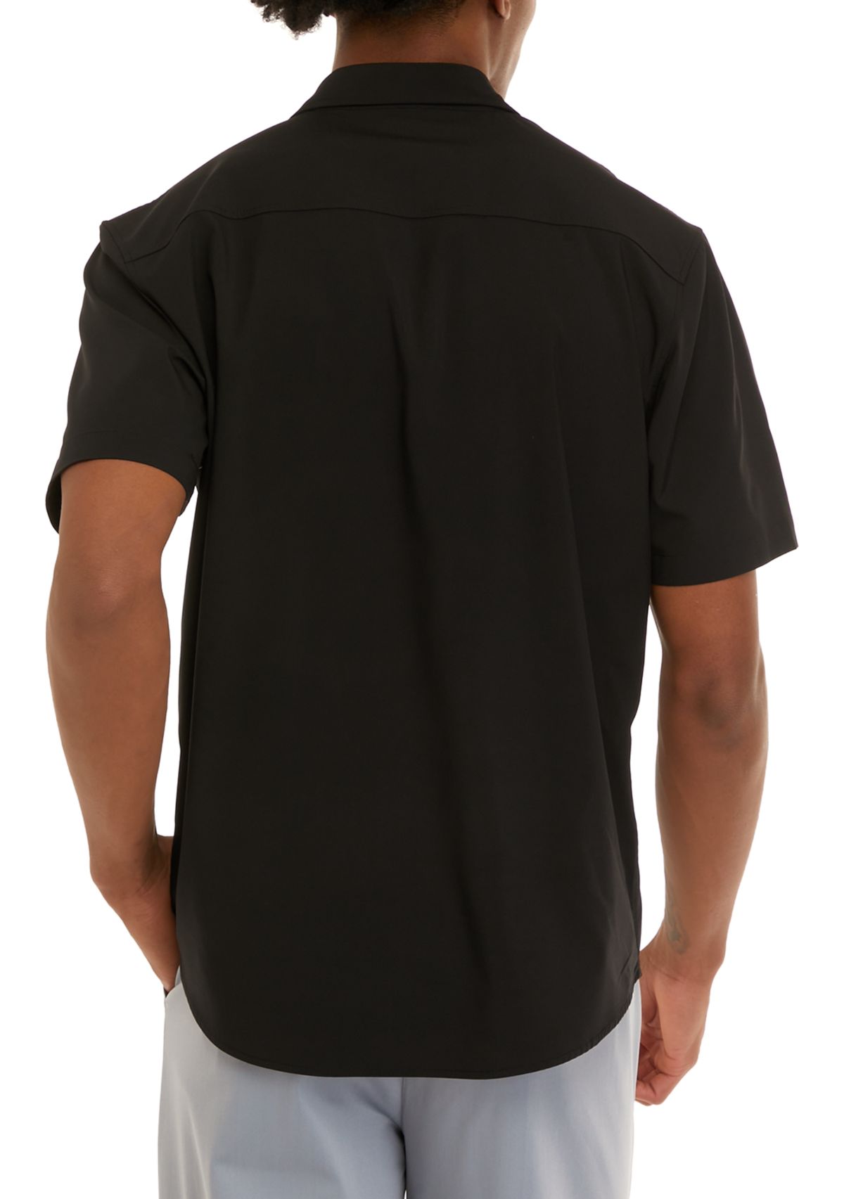 Short Sleeve Woven Hybrid Shirt