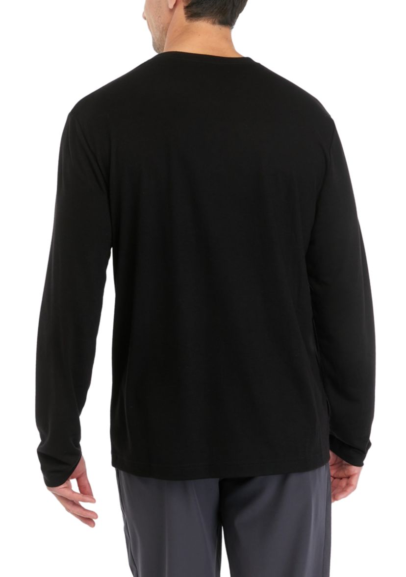 Long Sleeve Brushed Henley Pullover