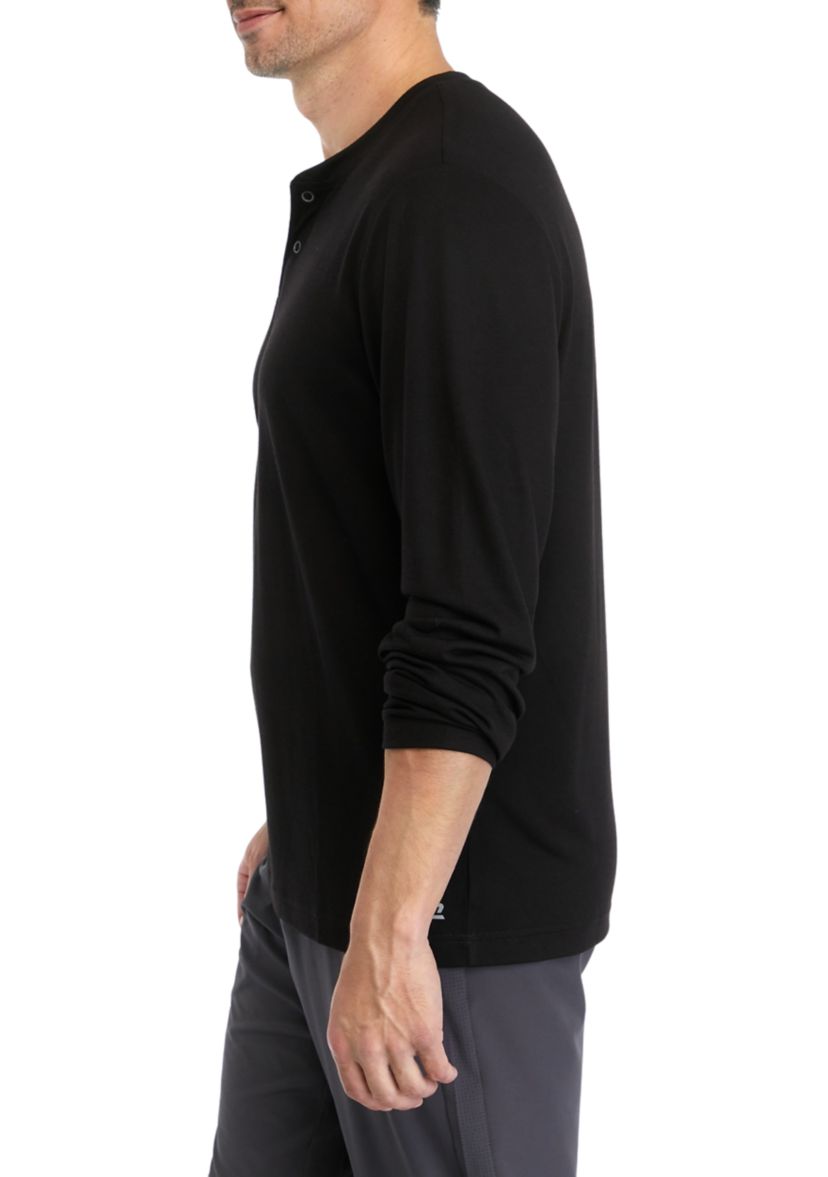 Long Sleeve Brushed Henley Pullover