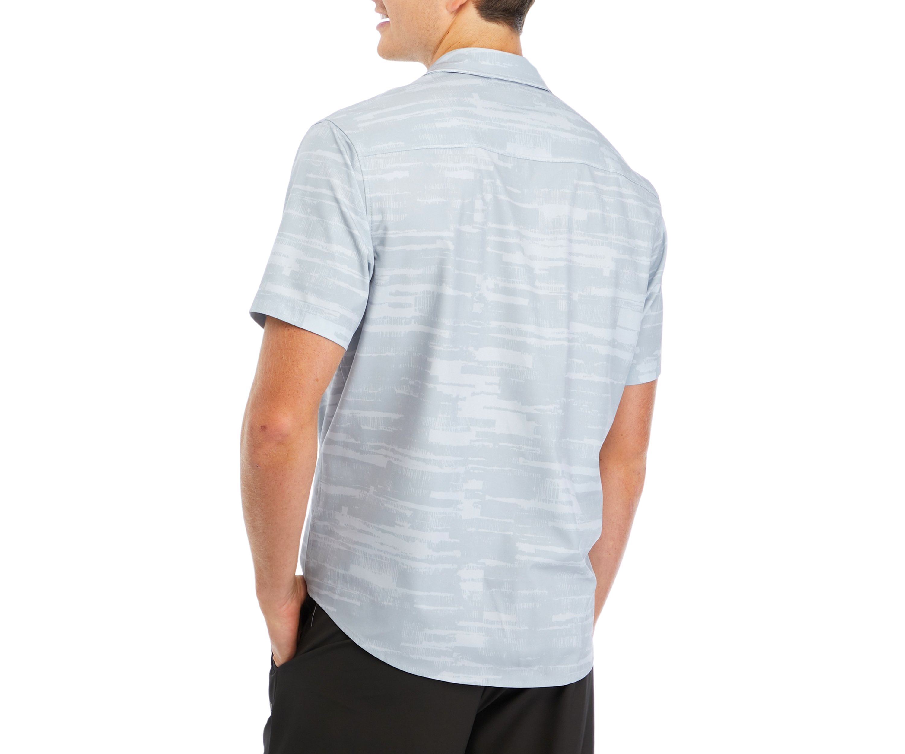 Short Sleeve Printed Woven Hybrid Shirt