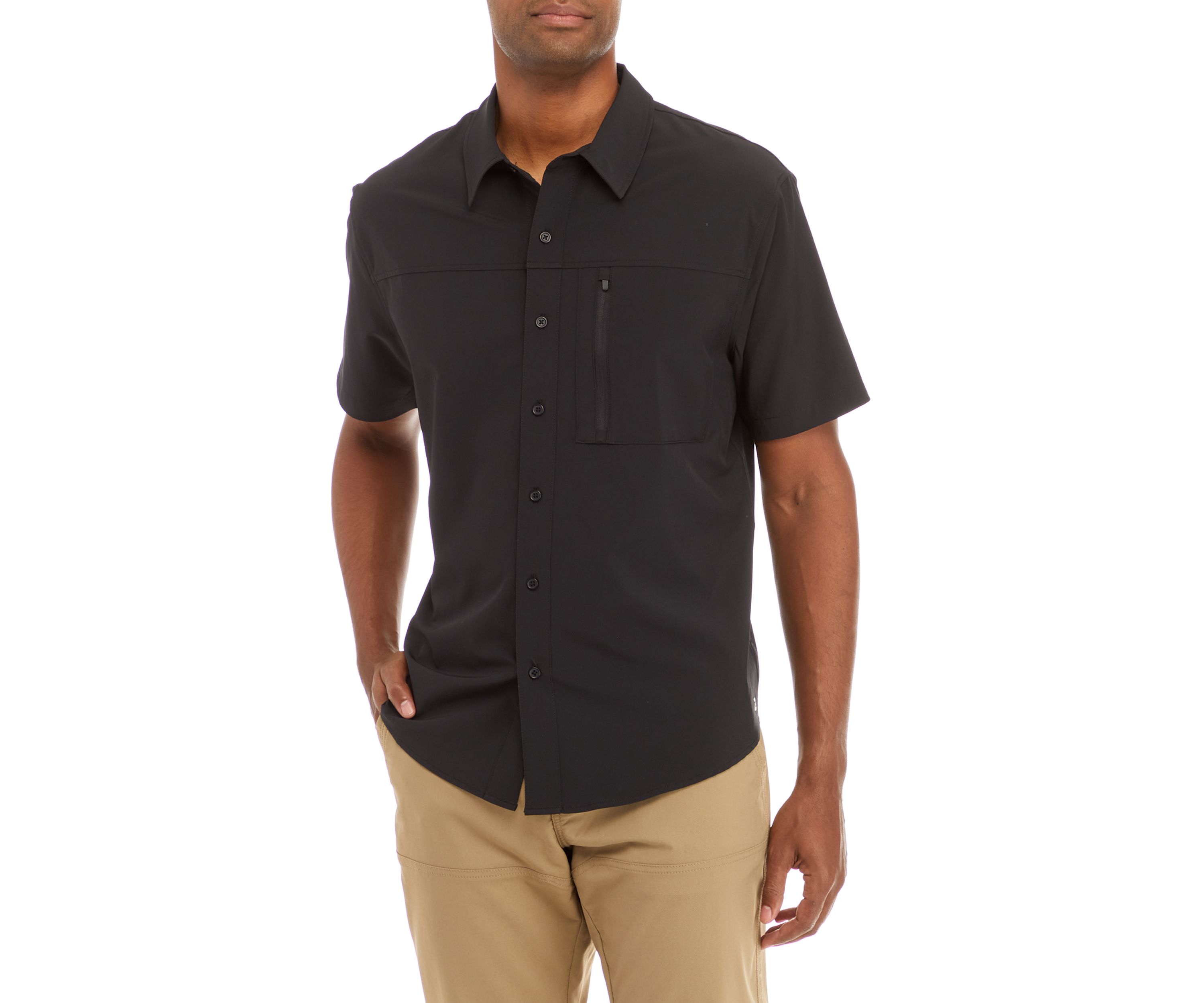 Short Sleeve Woven Hybrid Shirt