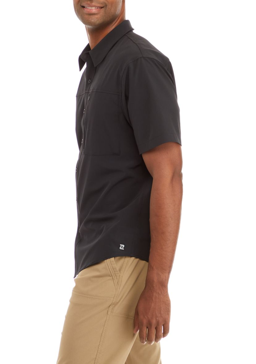 Short Sleeve Woven Hybrid Shirt