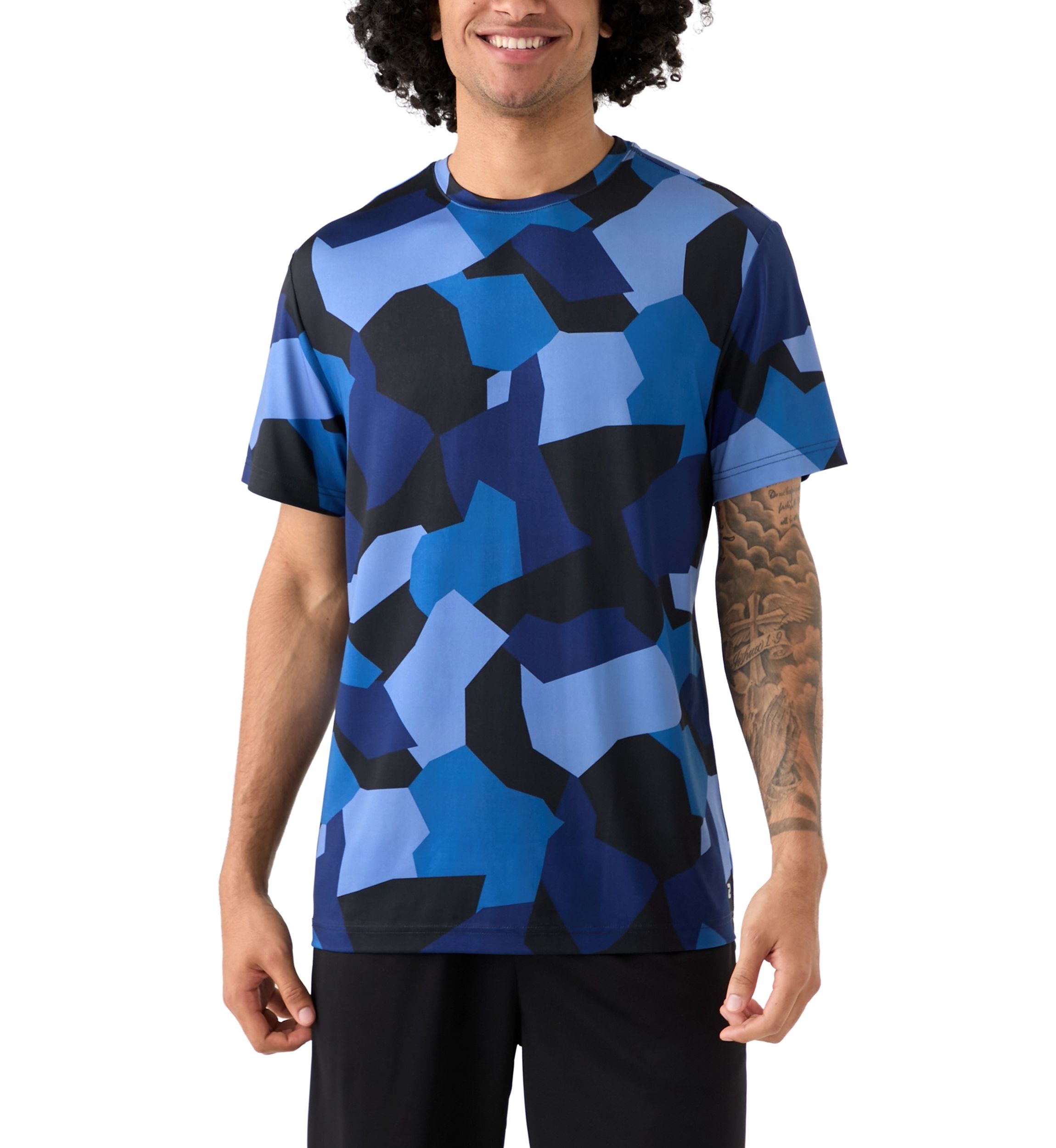 Mens Geometric Camo Short Sleeve Performance T-Shirt