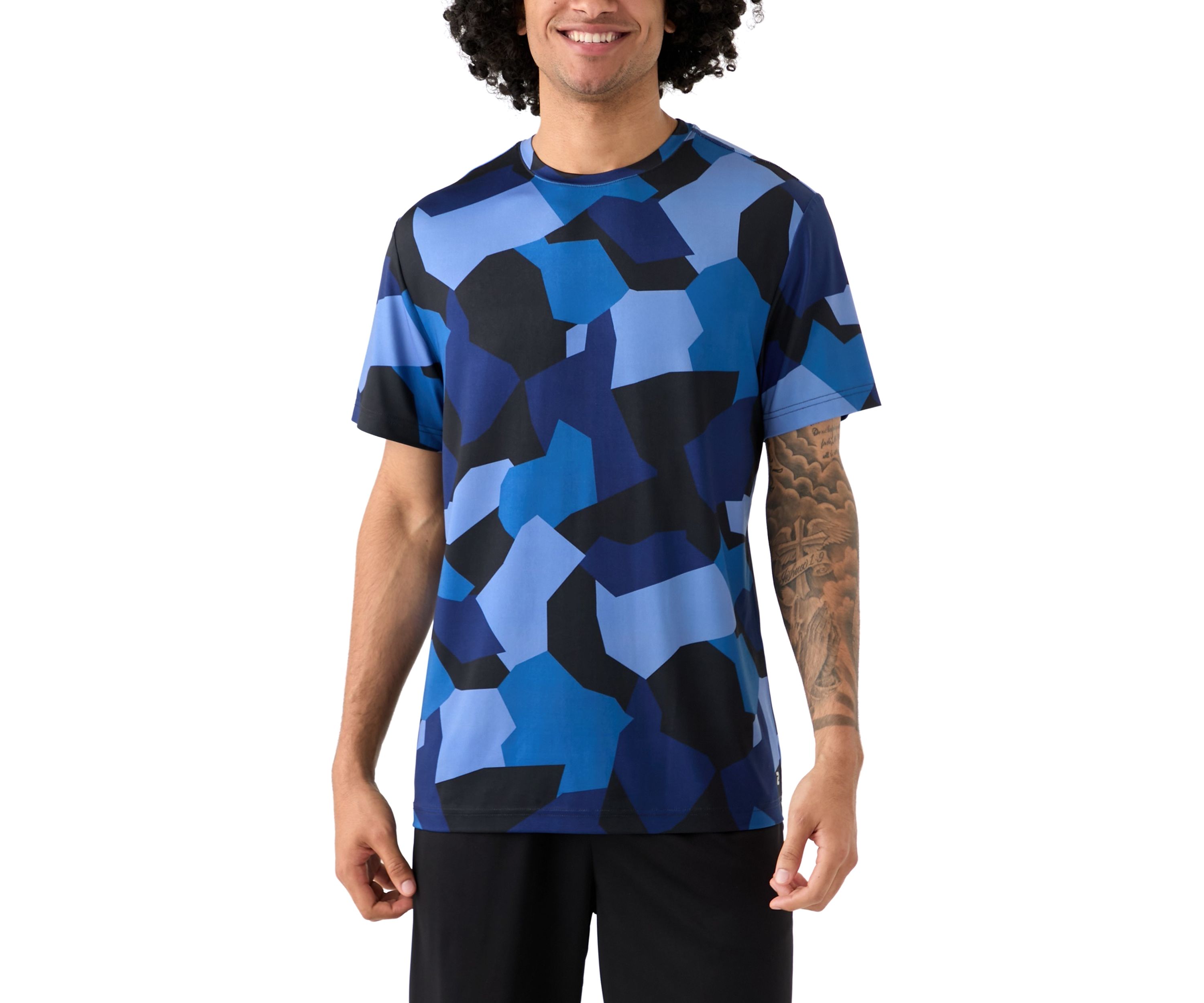 Mens Geometric Camo Short Sleeve Performance T-Shirt