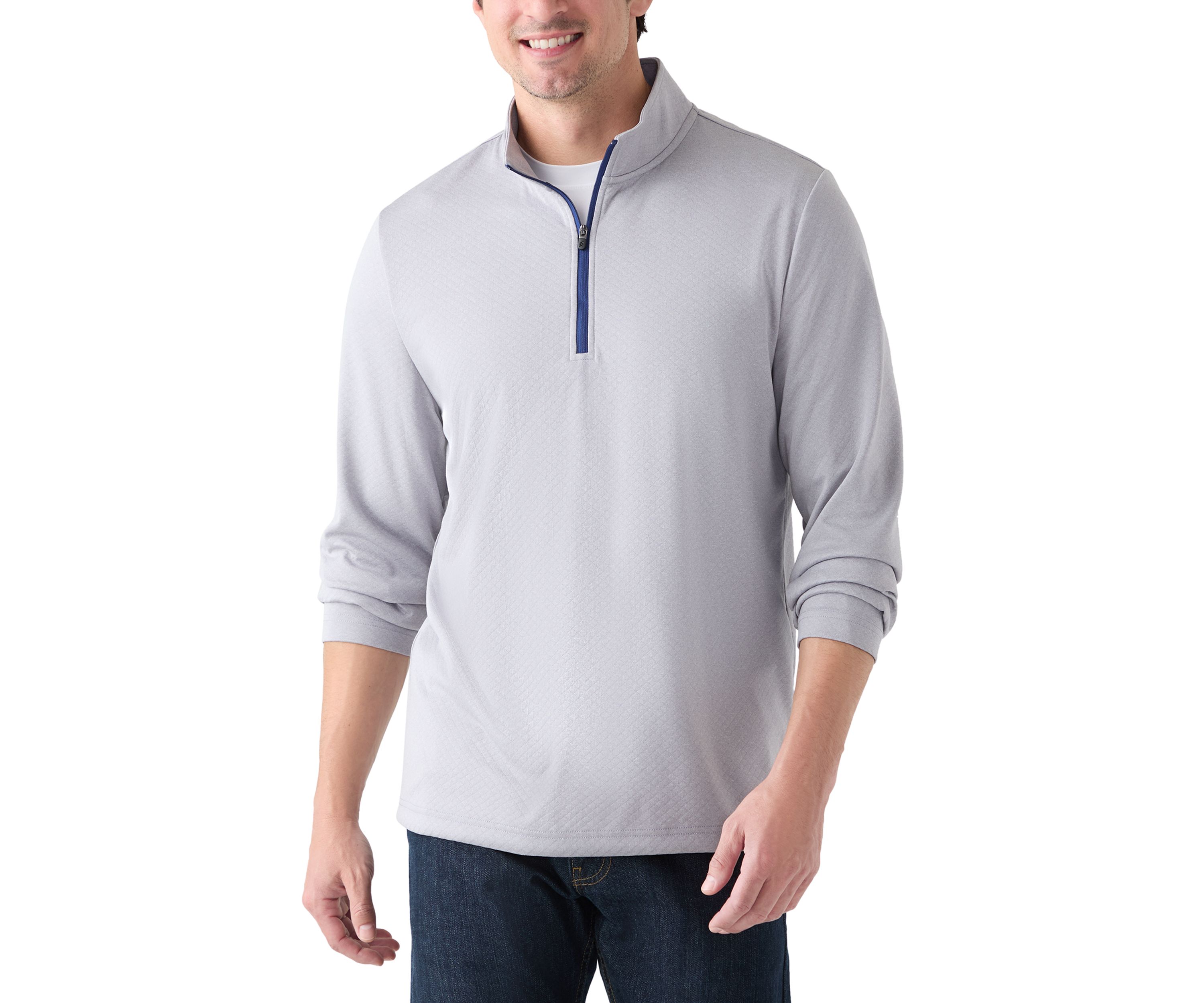 Quilted Knit Quarter Zip Pullover