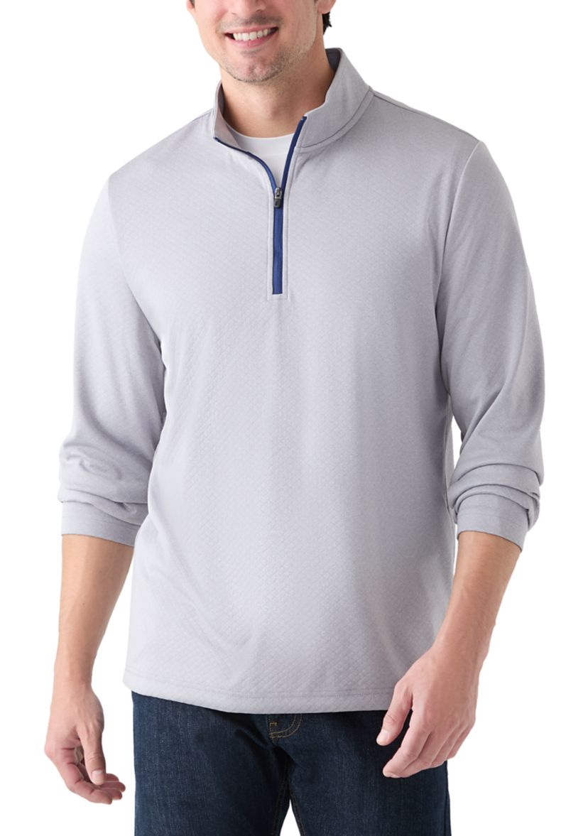 Quilted Knit Quarter Zip Pullover