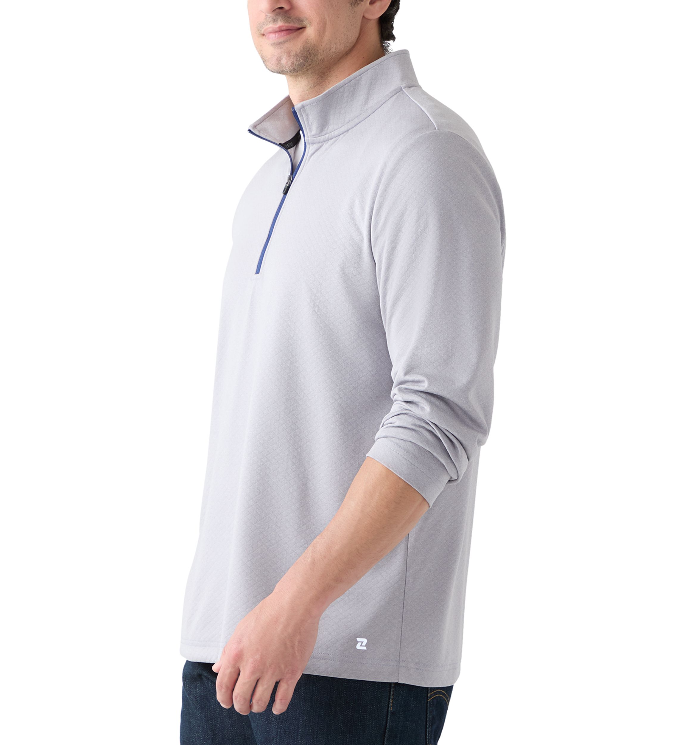 Quilted Knit Quarter Zip Pullover
