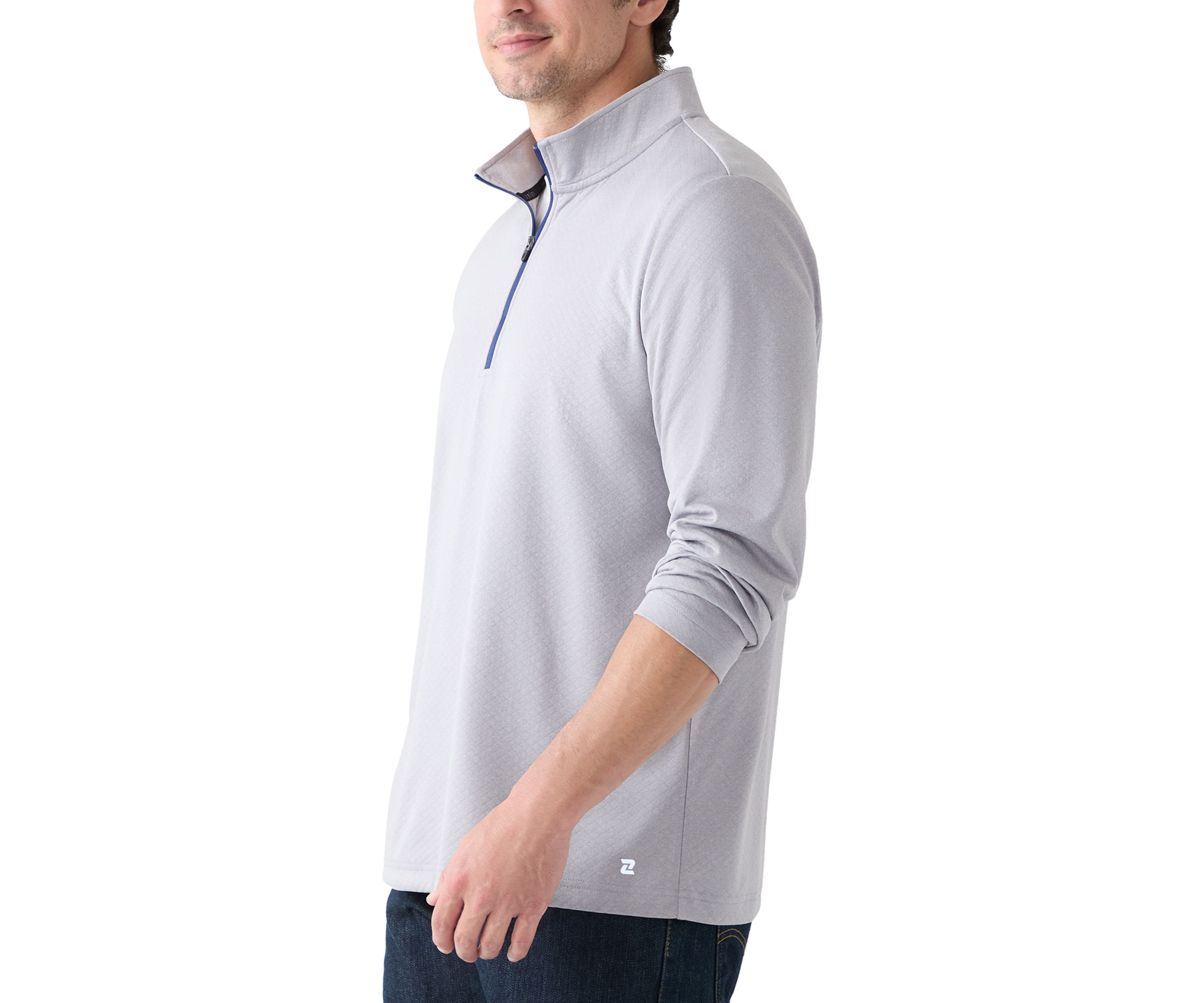Quilted Knit Quarter Zip Pullover
