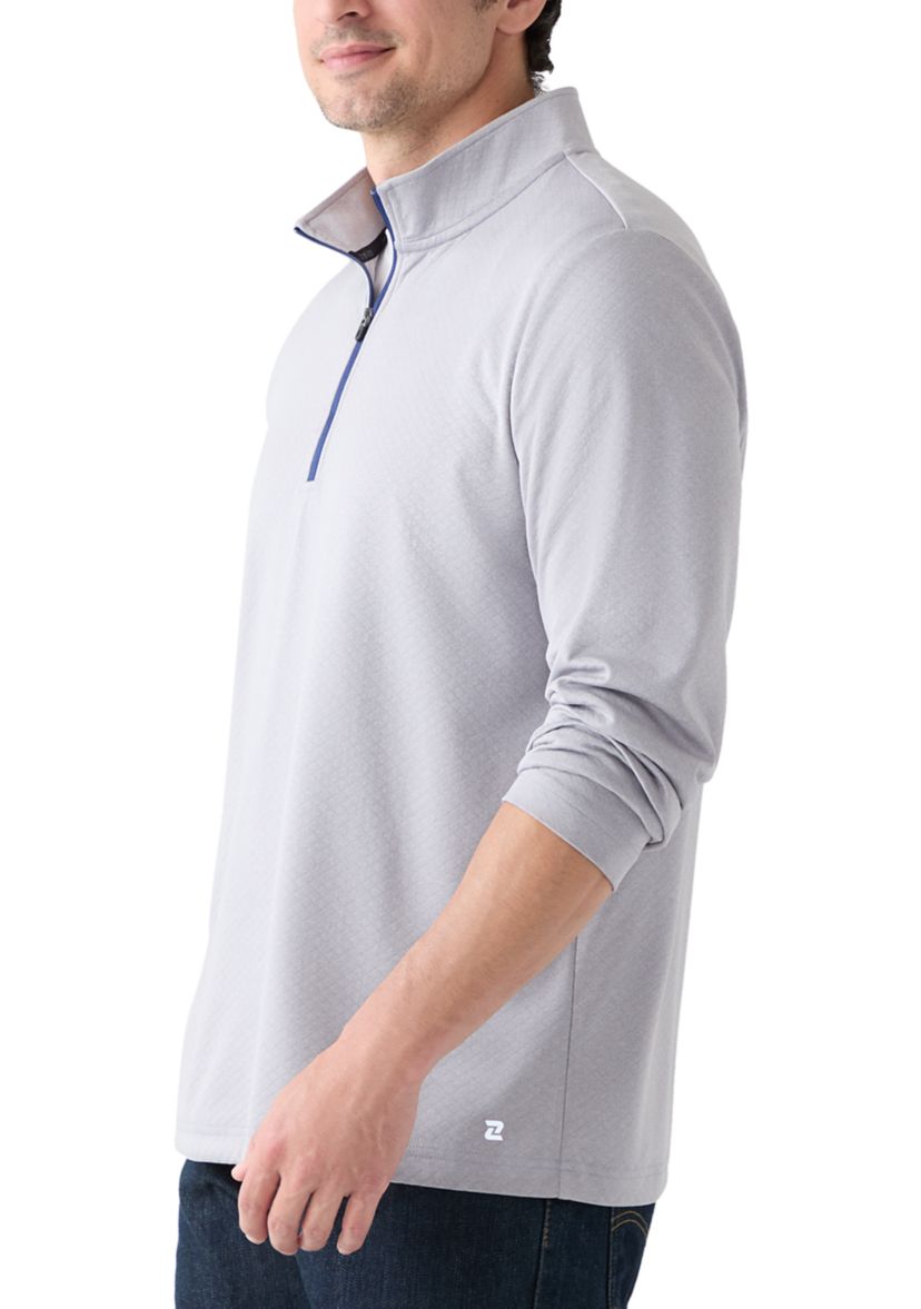 Quilted Knit Quarter Zip Pullover