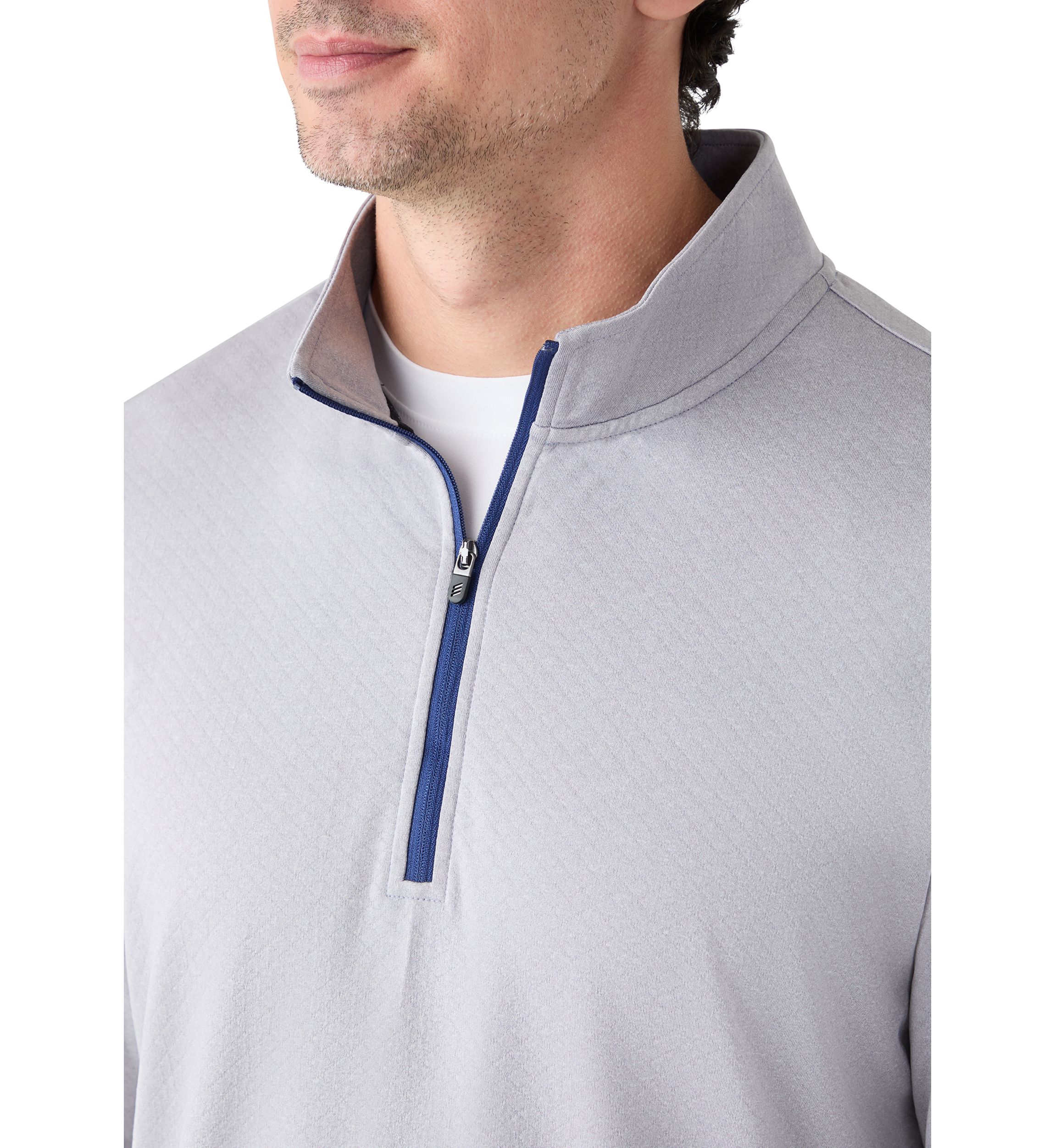 Quilted Knit Quarter Zip Pullover