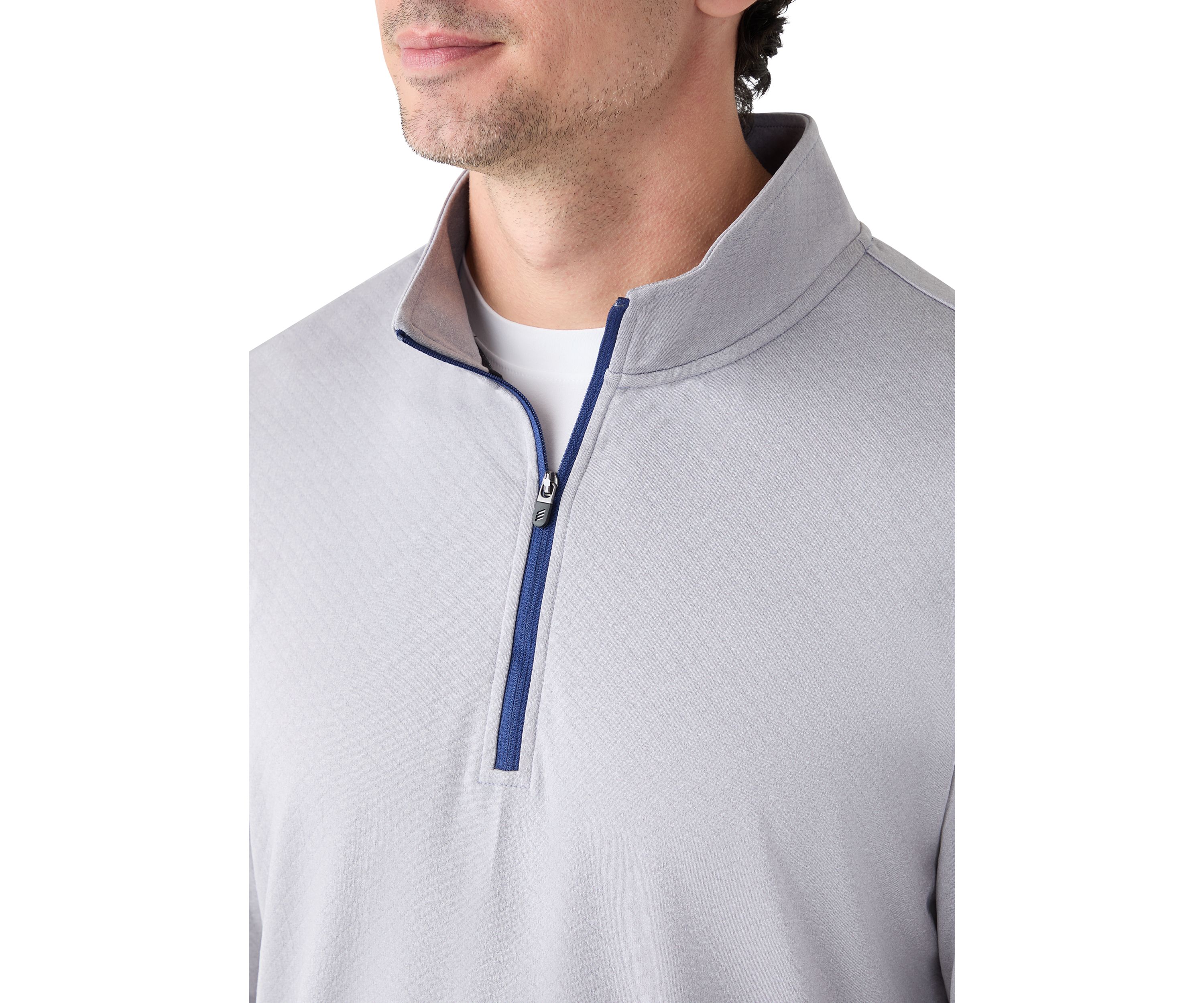 Quilted Knit Quarter Zip Pullover