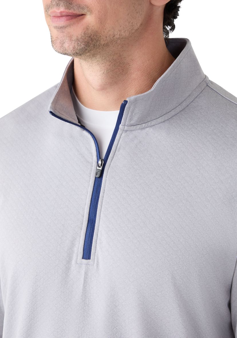 Quilted Knit Quarter Zip Pullover