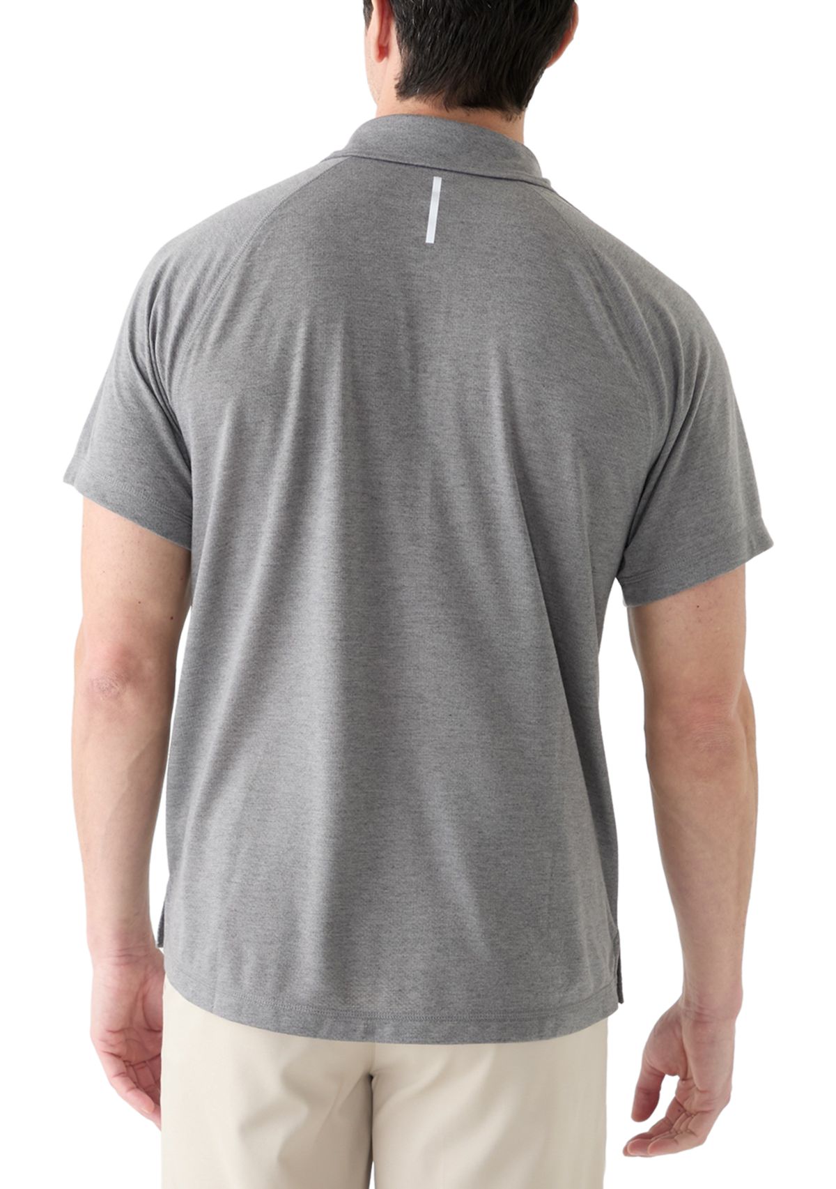 Mens Textured Raglan Polo Shirt 