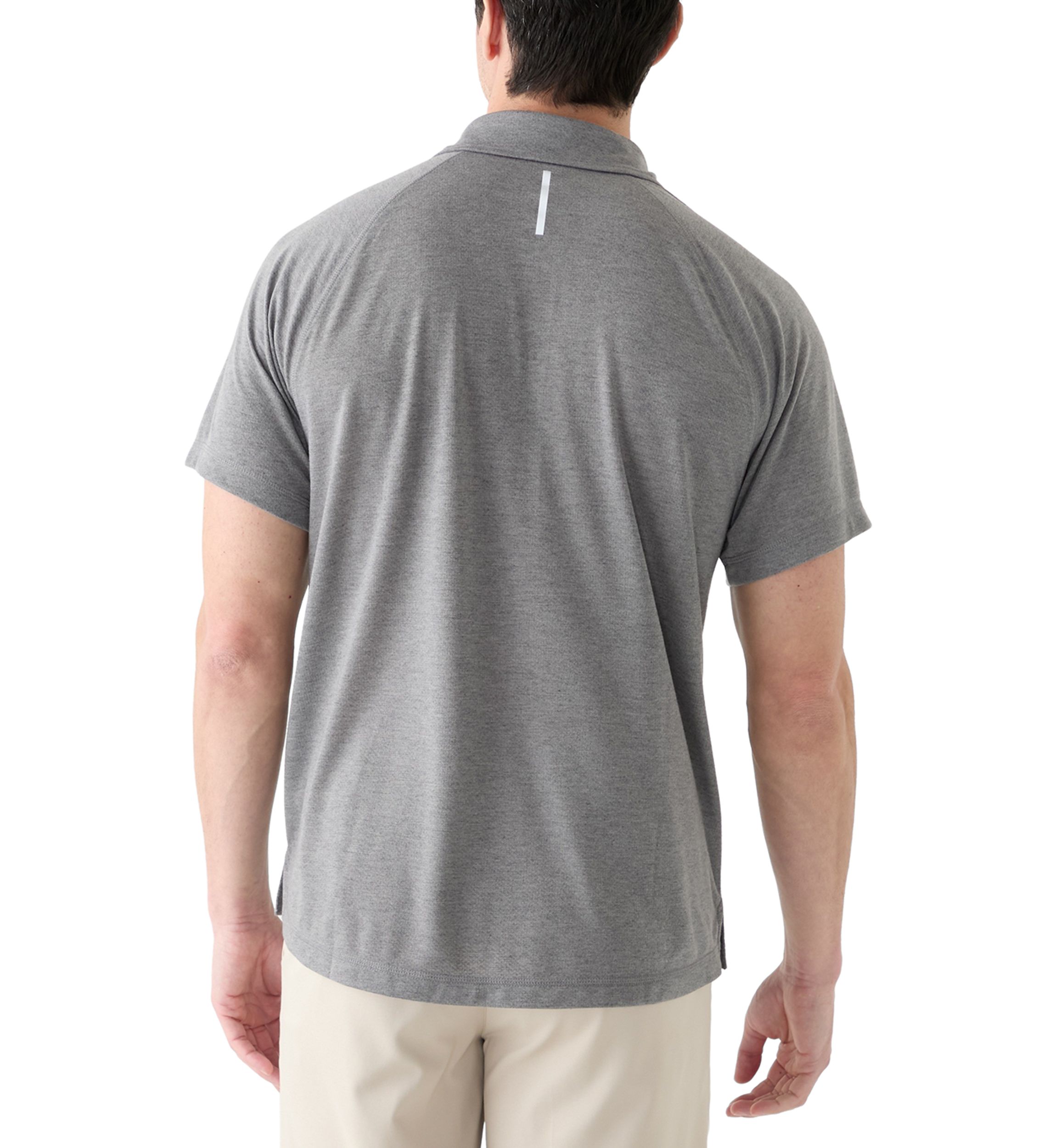 Mens Textured Raglan Polo Shirt 